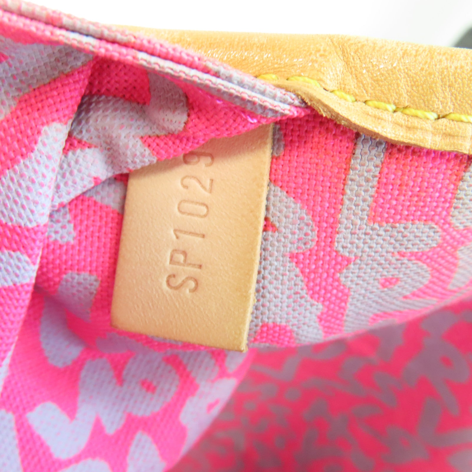 LOUIS VUITTON Monogram Graffiti Neverfull GM金扣手挽袋粉紅色/啡色