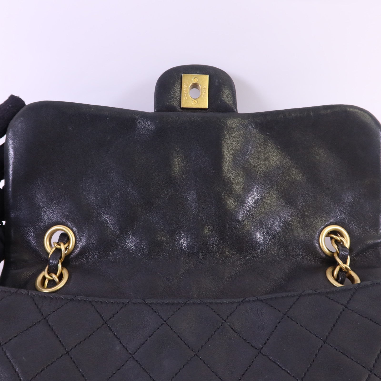 CHANEL 牛皮皮革Chain Shoulder Bag金扣鏈帶肩背袋