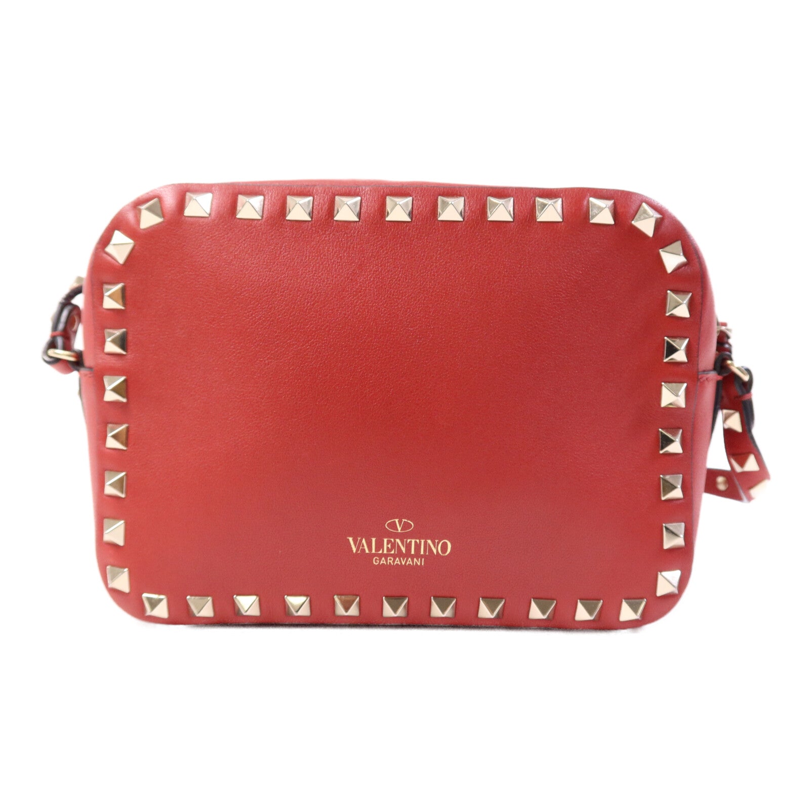 Valentino 牛皮皮革Garavani Rockstud Crossbody Bag金扣肩背袋