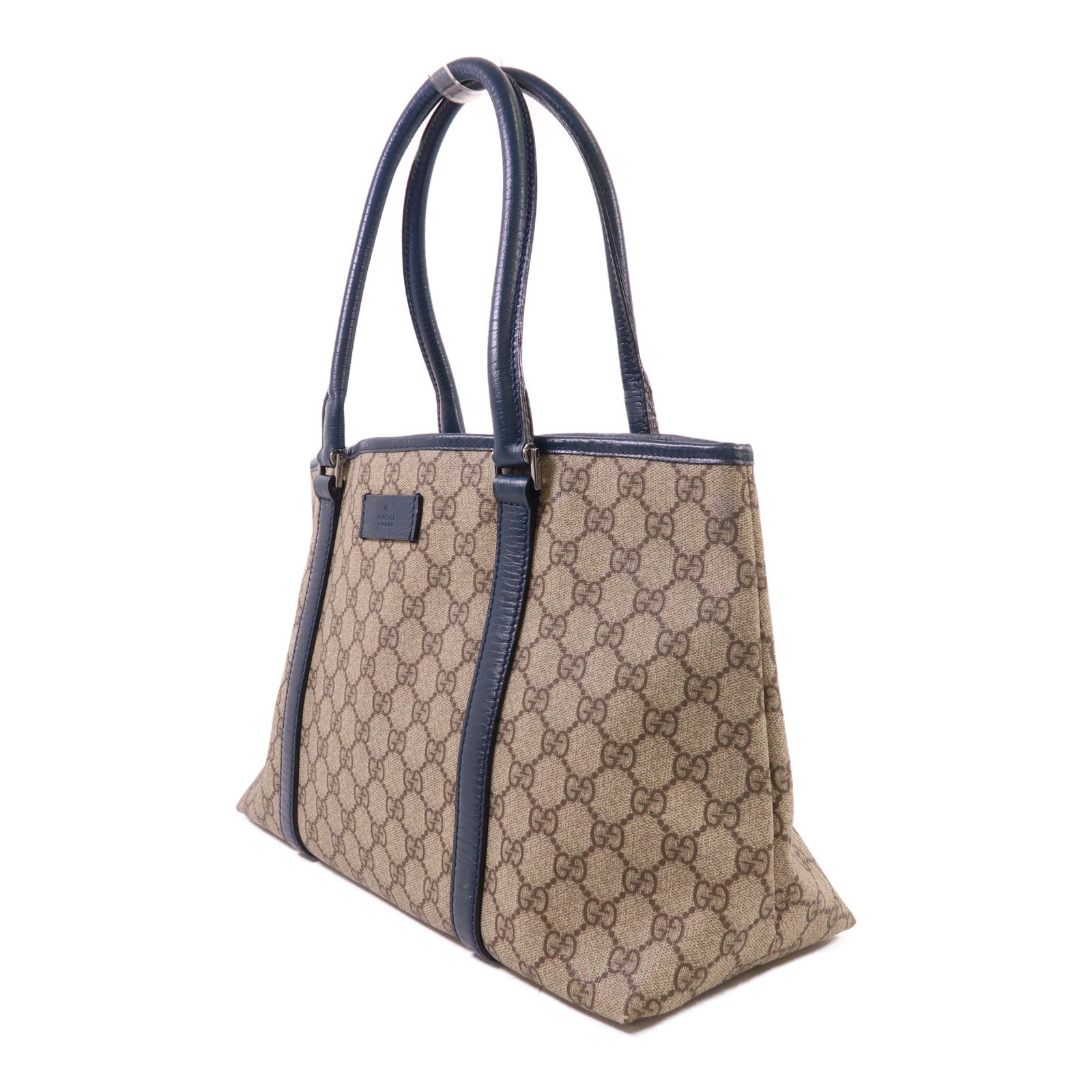 GUCCI 塗層帆布Tote Bag銀扣肩背袋