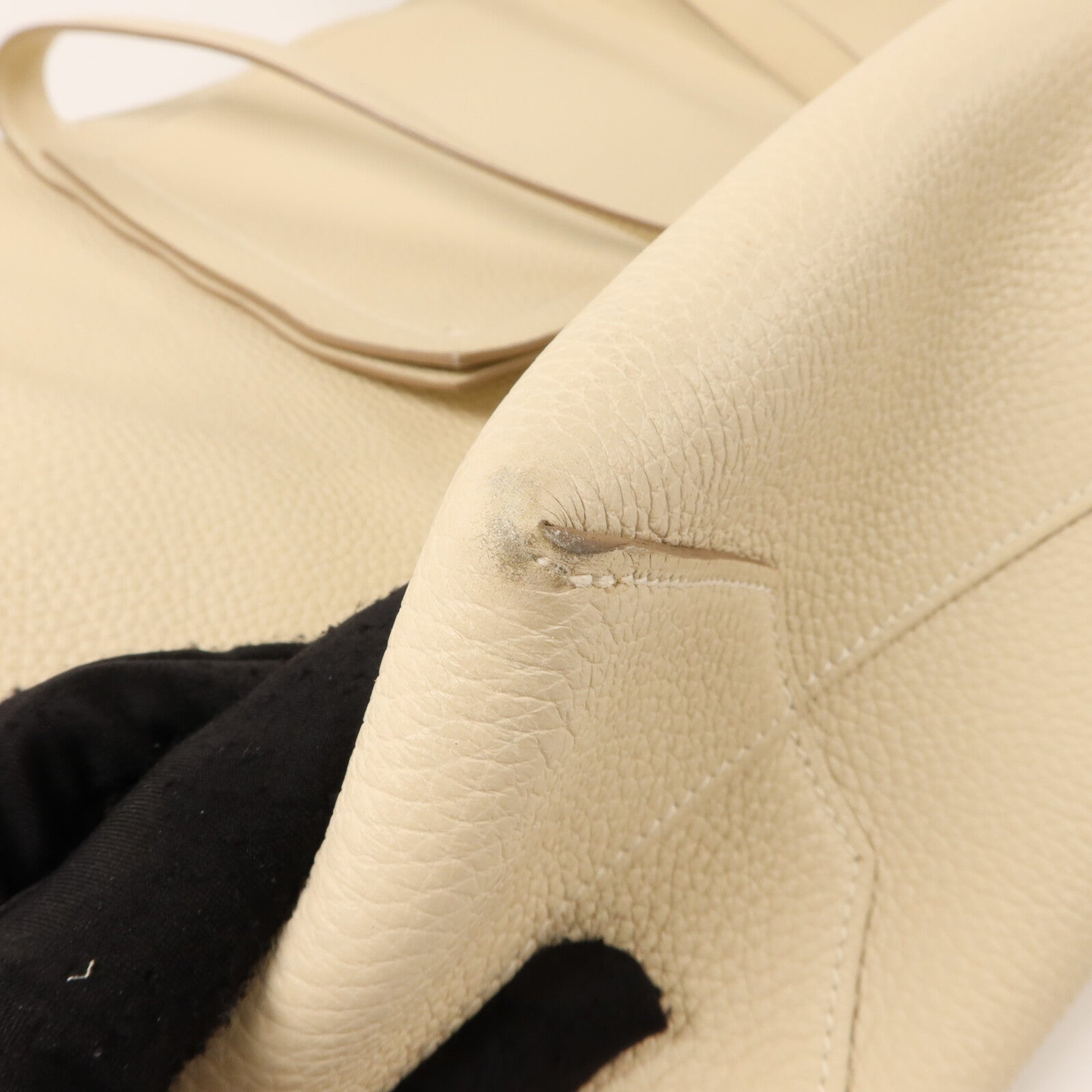 HERMES Clemence皮革Cabasellier 46手挽袋Craie