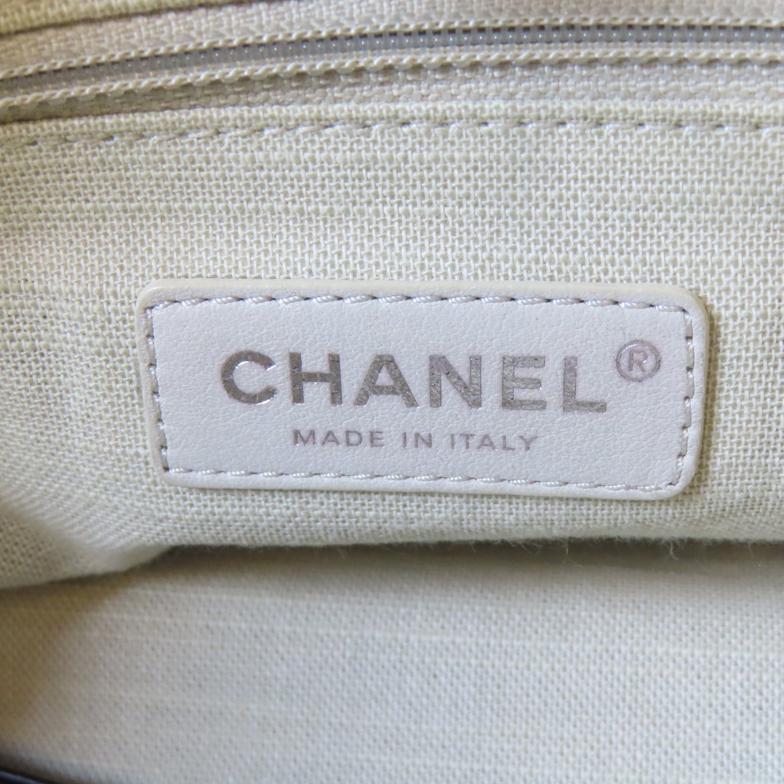 CHANEL 帆布Deauville Tote Medium 2 Way Chain Shoulder銀扣鏈帶手挽肩背兩用袋黑色