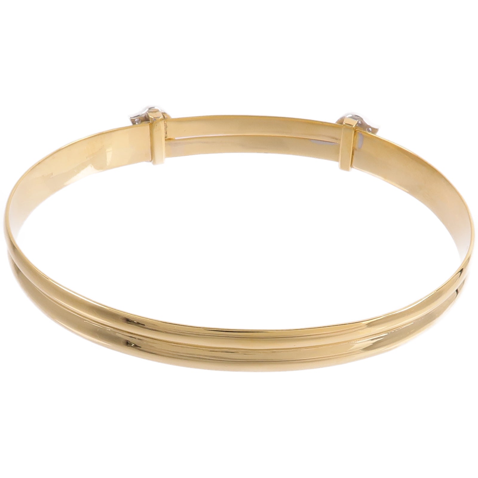 CARTIER 18K黃金/白金Vintabe Doube C Diamond Bracelet鑽石手鐲