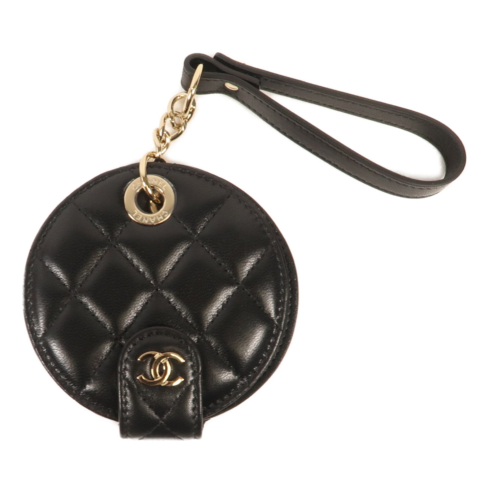 CHANEL 【激減優惠】羊皮皮革Luggage Tag金扣行李牌