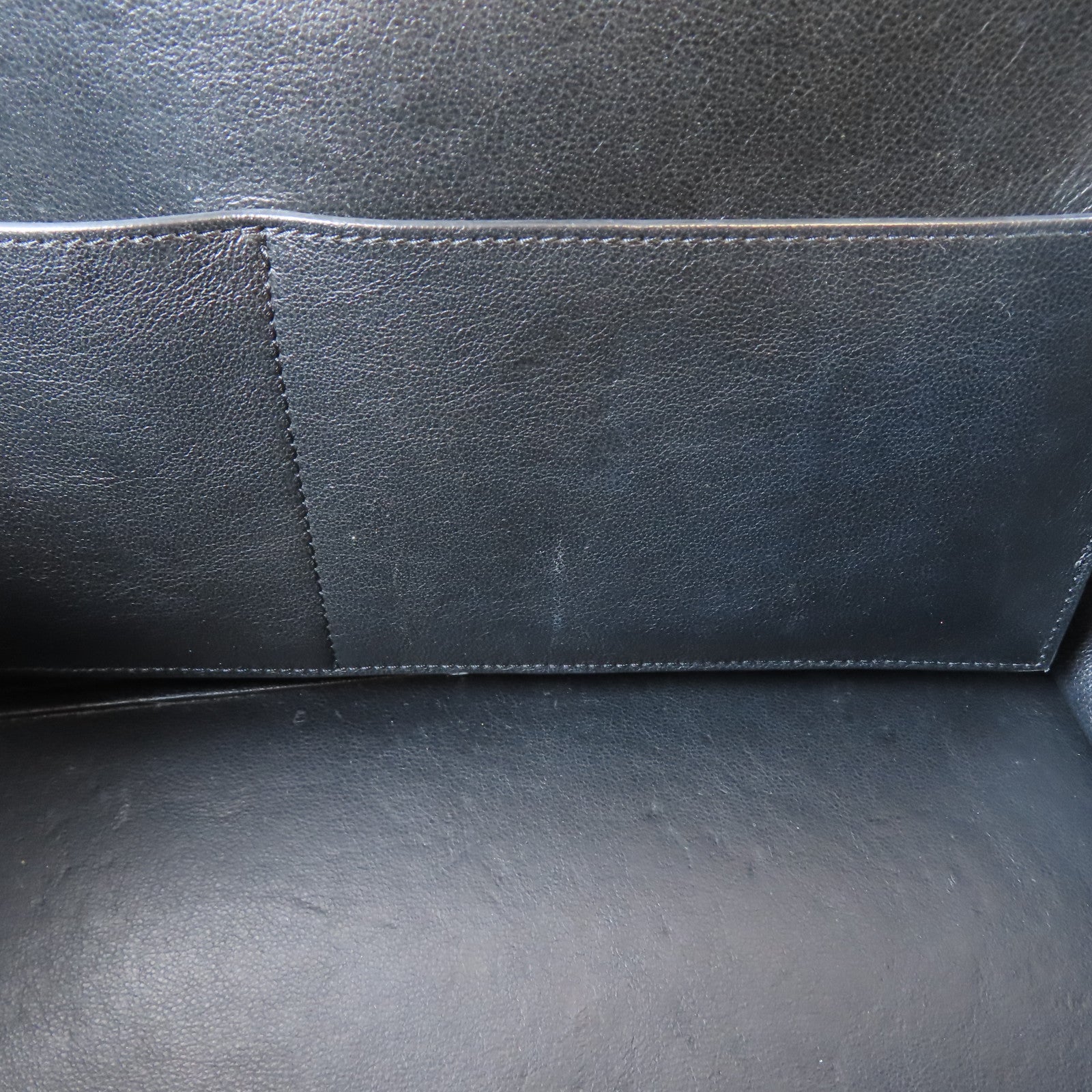 CELINE 牛皮皮革Trapeze Shoulder Bag銀扣肩背袋黑色