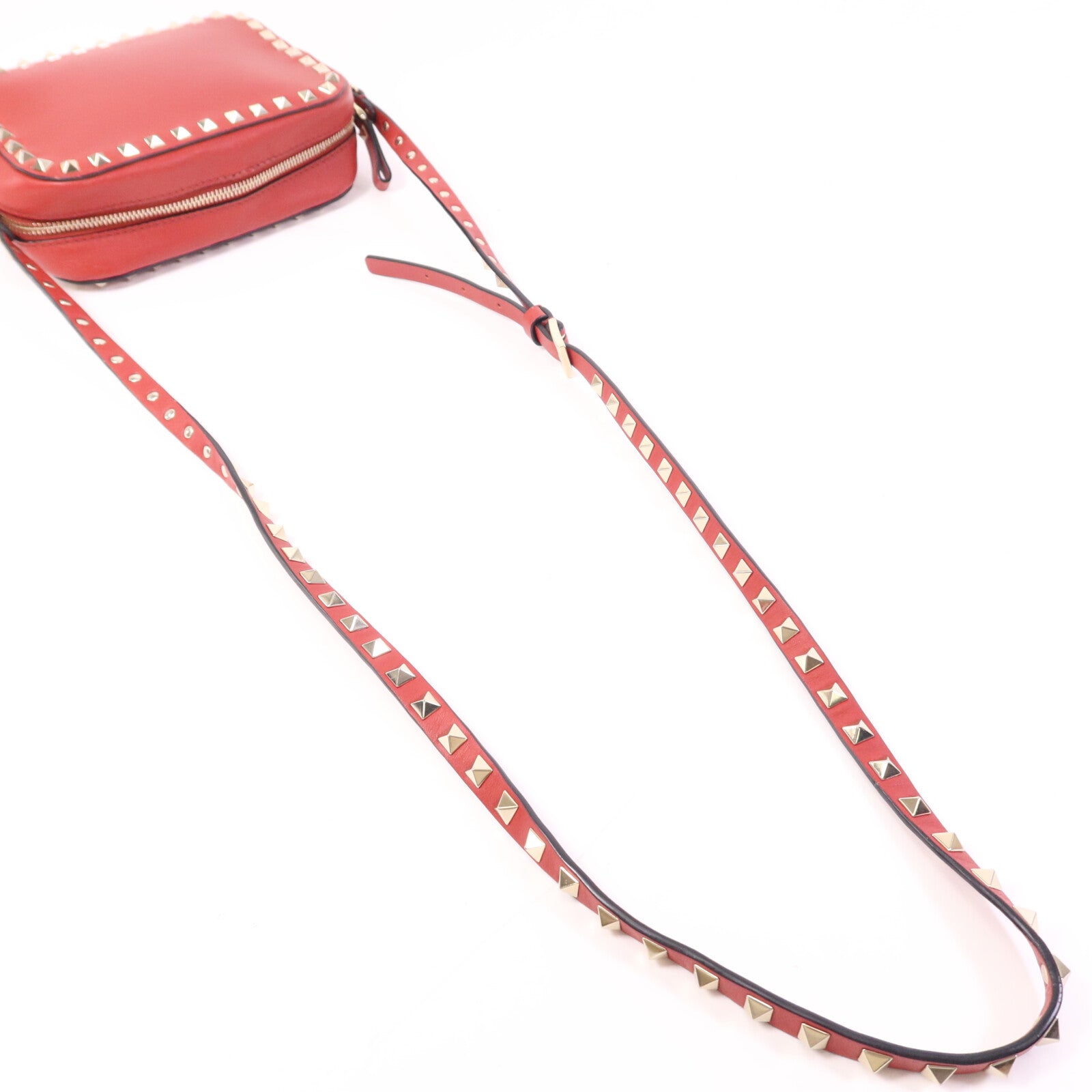 Valentino 牛皮皮革Garavani Rockstud Crossbody Bag金扣肩背袋