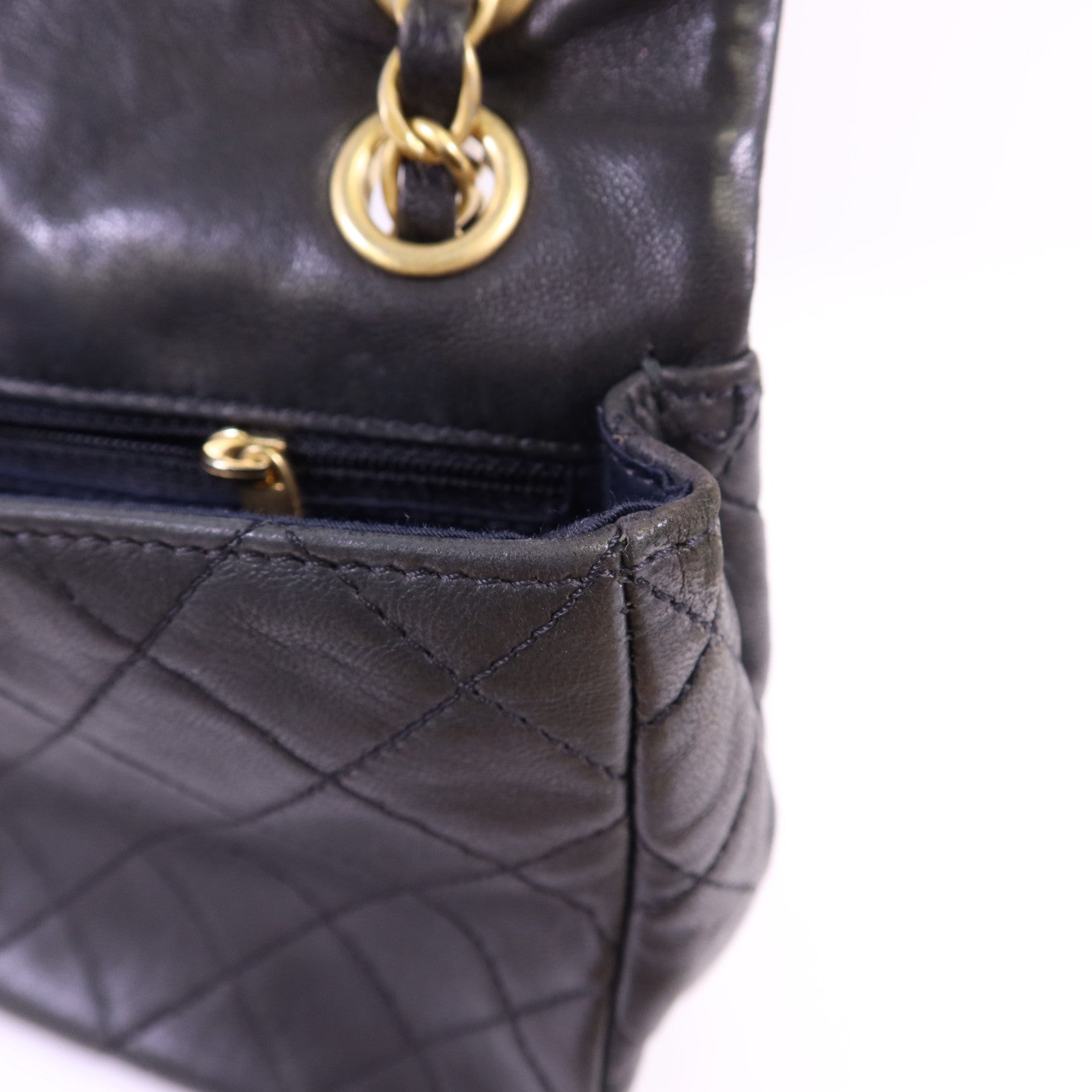 CHANEL 牛皮皮革Chain Shoulder Bag金扣鏈帶肩背袋