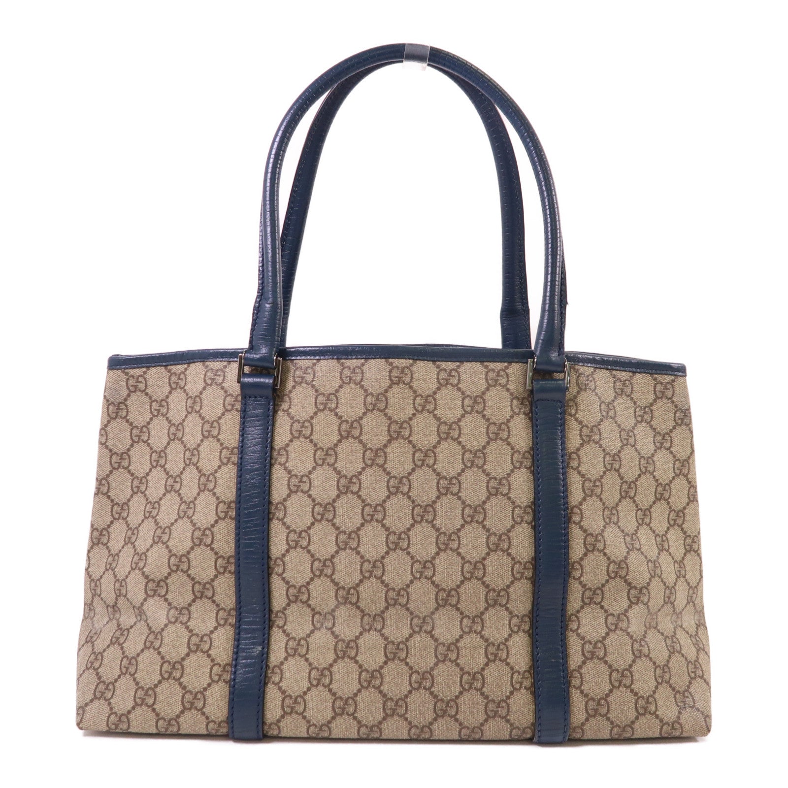 GUCCI 塗層帆布Tote Bag銀扣肩背袋