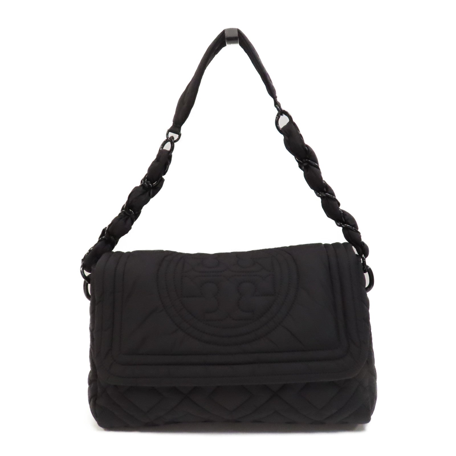 Tory Burch 尼龍Chain Shoulder Bag鏈帶肩背袋黑色
