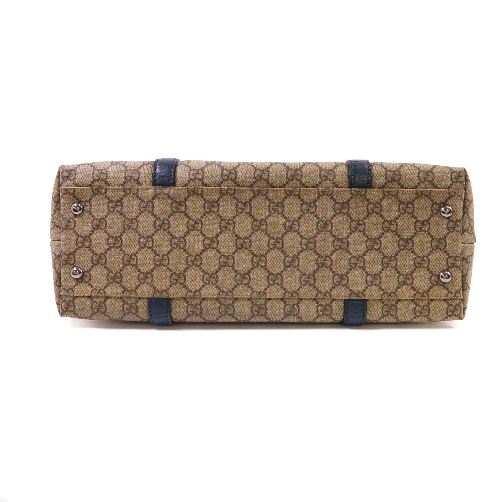 GUCCI 塗層帆布Tote Bag銀扣肩背袋