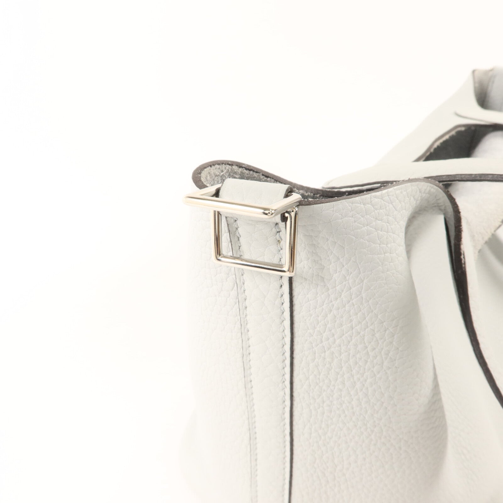 HERMES Clemence皮革Picotin MM手挽袋Gris Perle