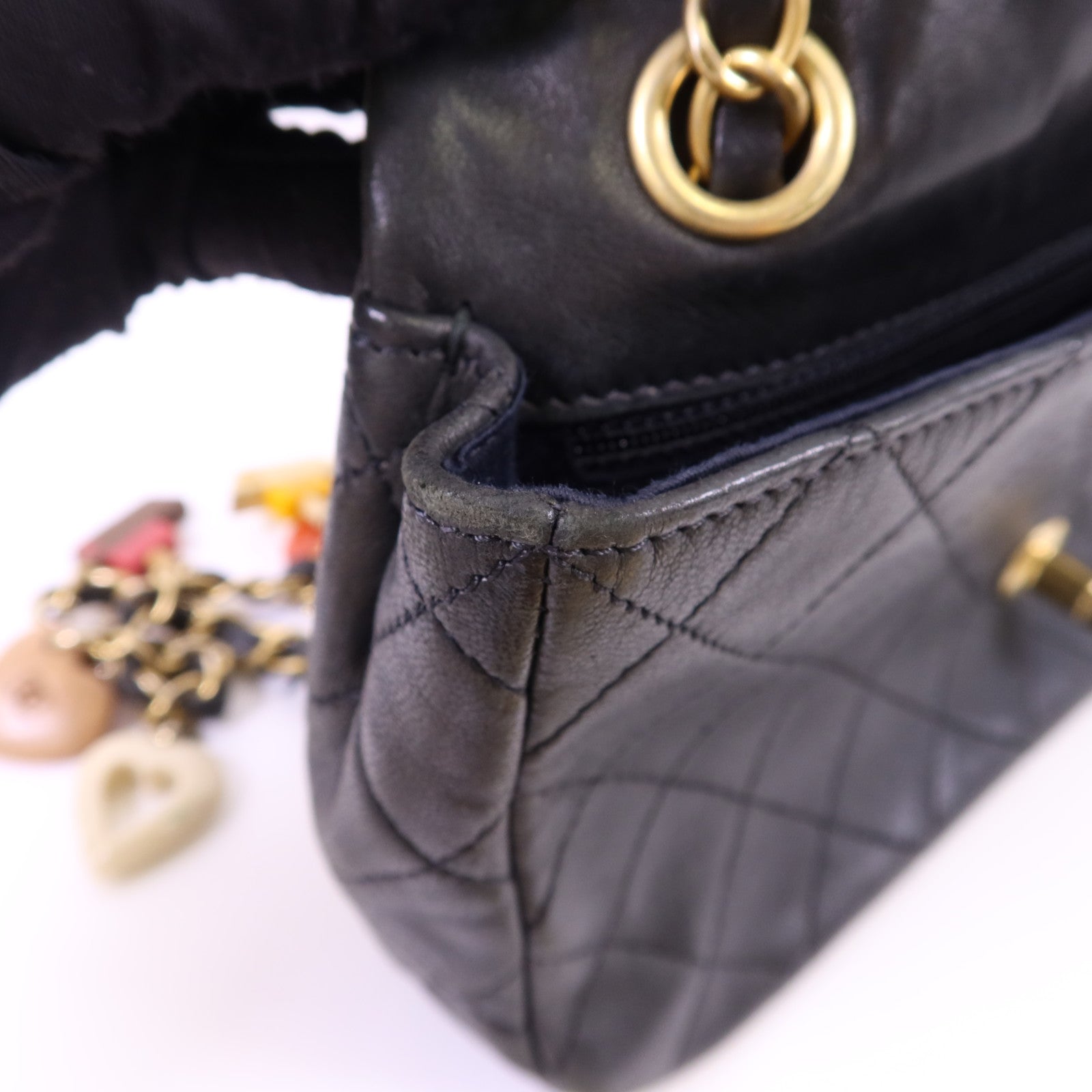 CHANEL 牛皮皮革Chain Shoulder Bag金扣鏈帶肩背袋