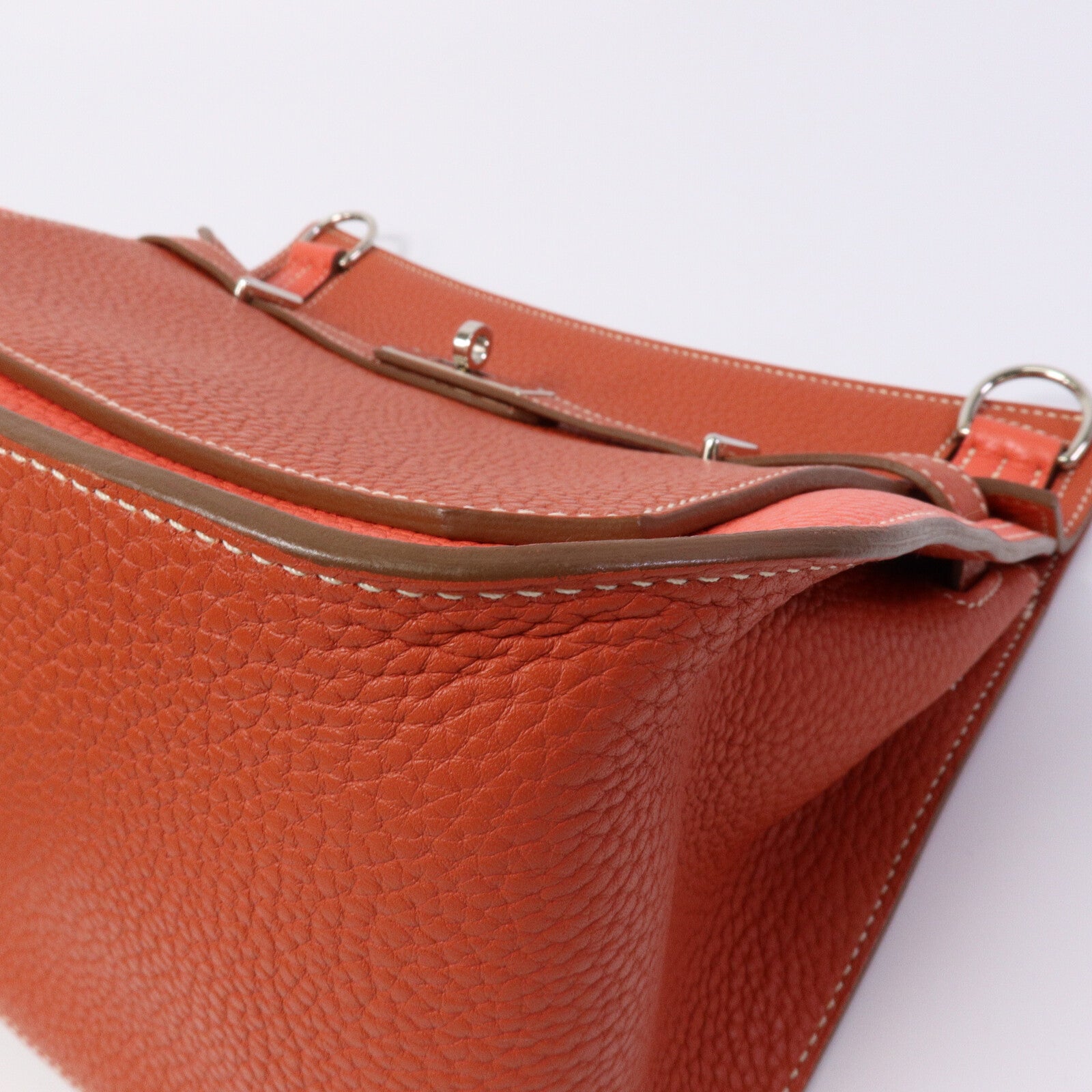 HERMES Clemence皮革Jypsiere 28肩背袋Sanguine/Rose Jaipur