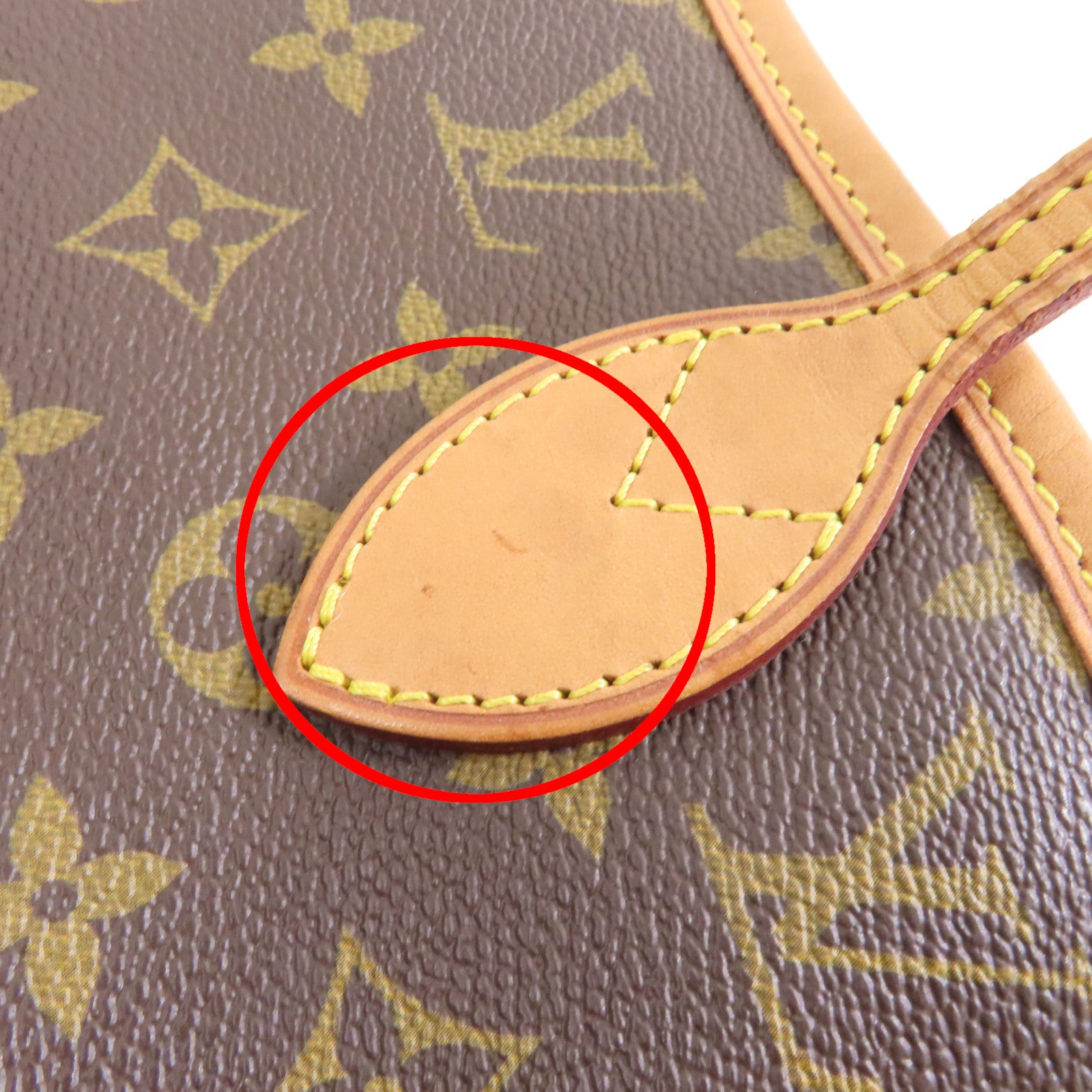 LOUIS VUITTON Monogram Neverfull MM金扣手挽袋啡色