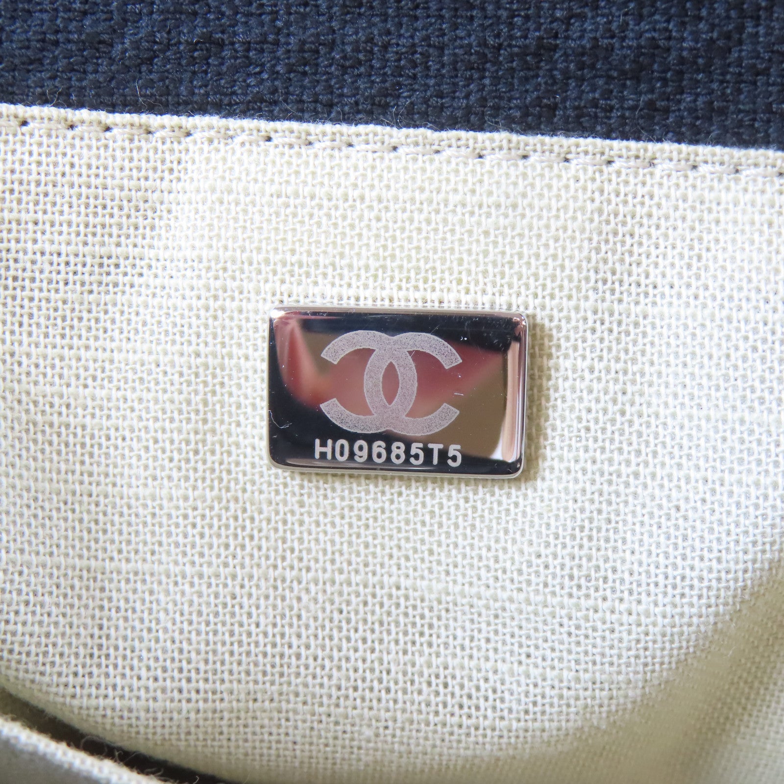CHANEL 帆布Deauville Tote Medium 2 Way Chain Shoulder銀扣鏈帶手挽肩背兩用袋黑色