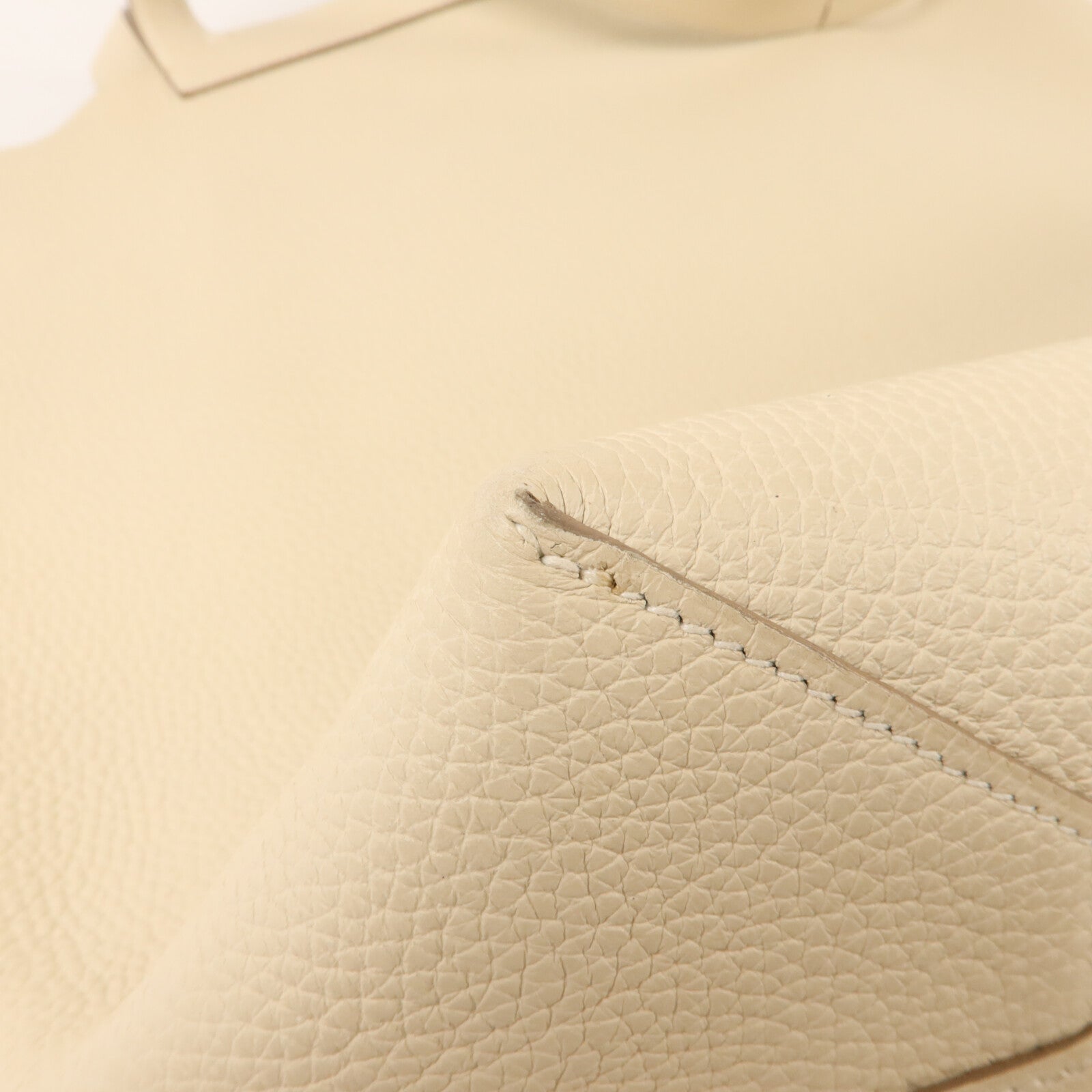 HERMES Clemence皮革Cabasellier 46手挽袋Craie