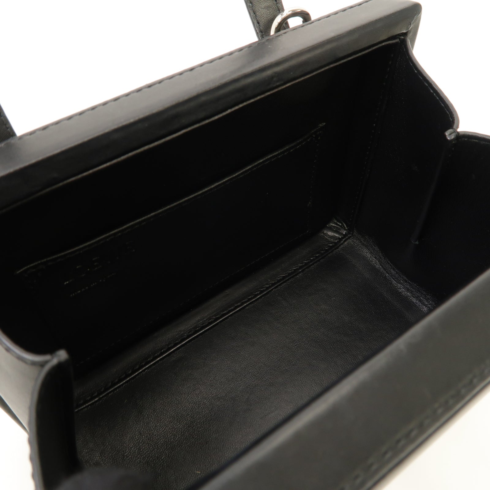 LOEWE 【激減優惠】牛皮皮革Postal 2 Way Shoulder Bag銀扣手挽肩背兩用袋黑色