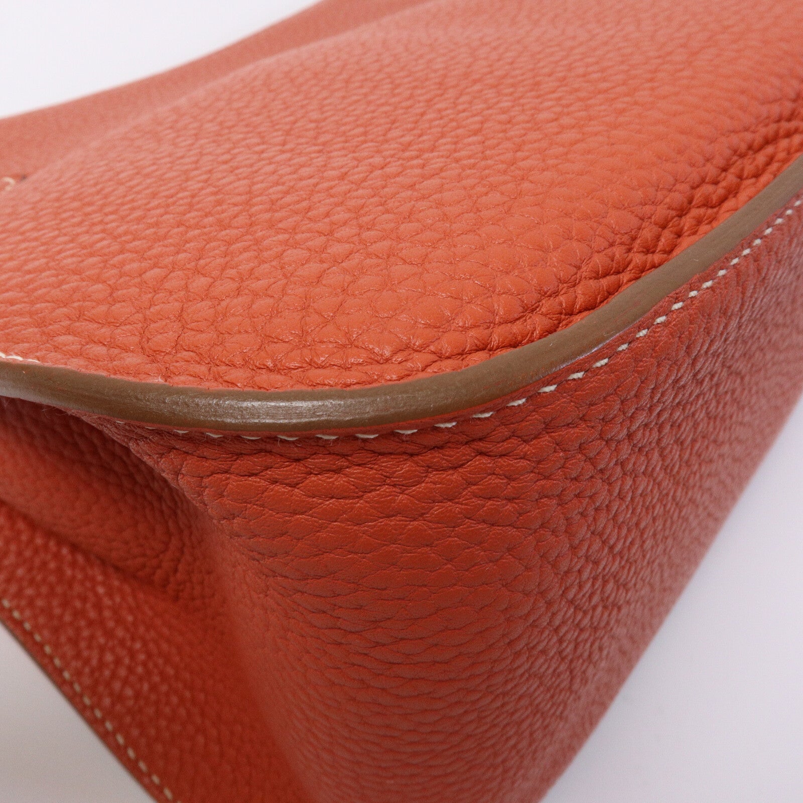 HERMES Clemence皮革Jypsiere 28肩背袋Sanguine/Rose Jaipur