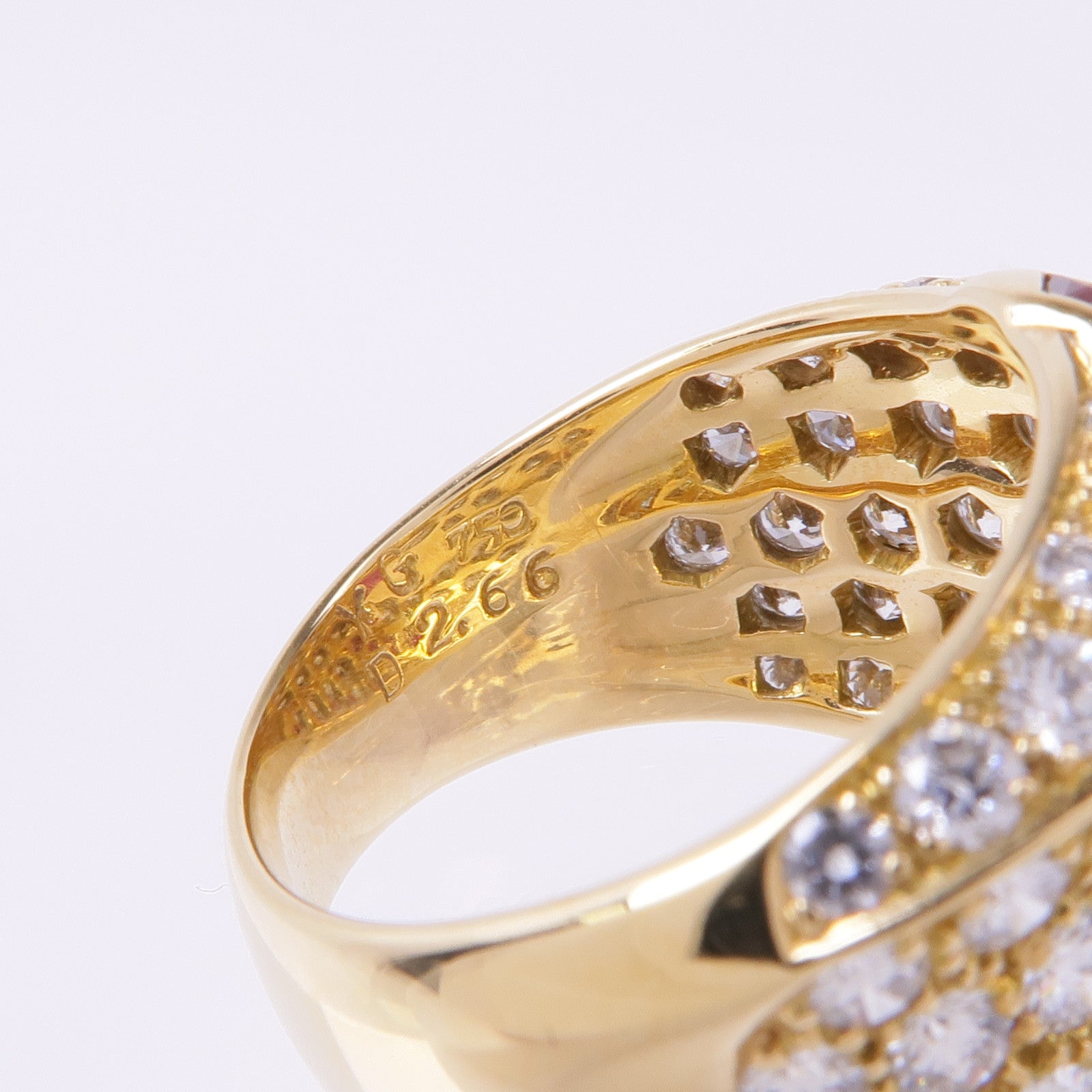 JEWELRY 【激減優惠】18K黃金Ruby Diamond Ring紅寶石/鑽石戒指US#6.25