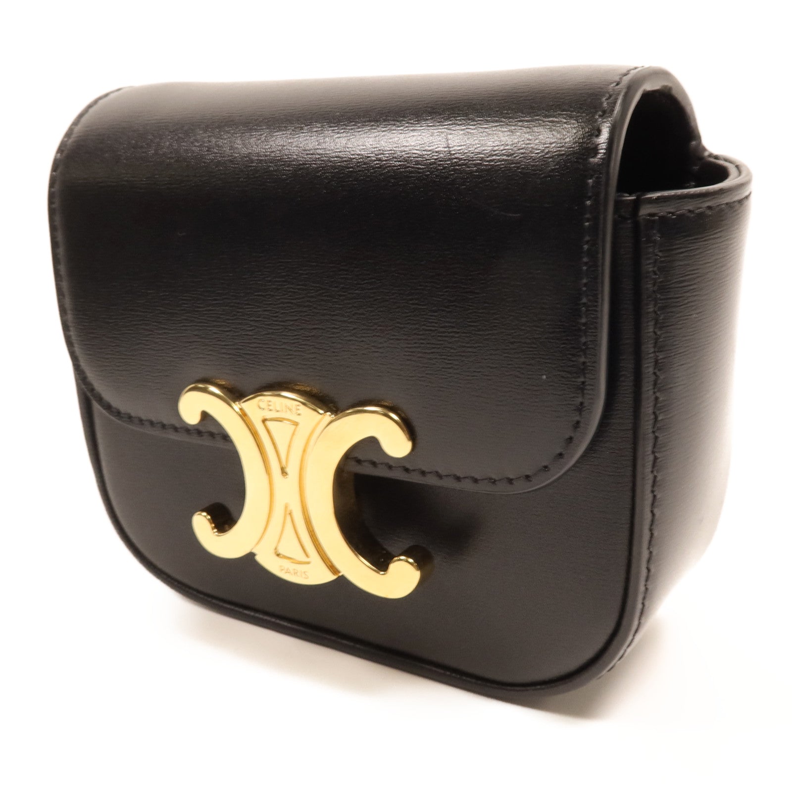 CELINE 牛皮皮革Mini Claude金扣肩背袋