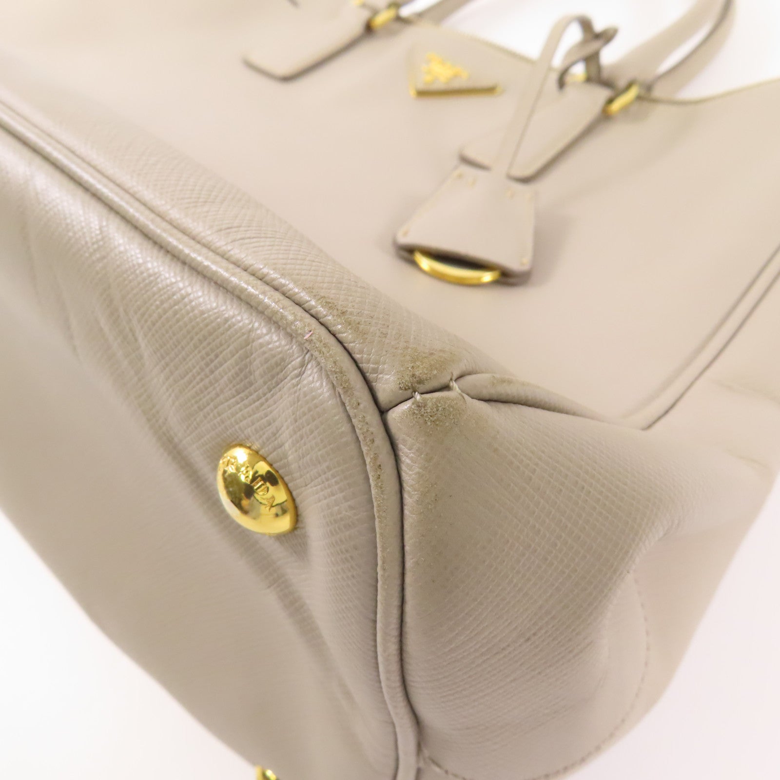 PRADA 牛皮皮革Hand Bag金扣手挽袋