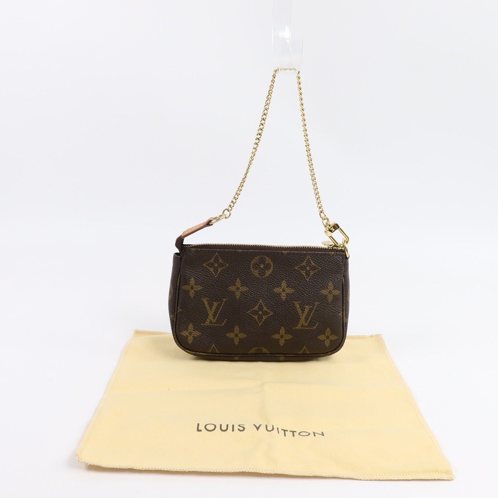 LOUIS VUITTON Monogram Mini Pochette Accessoires金扣手挽袋