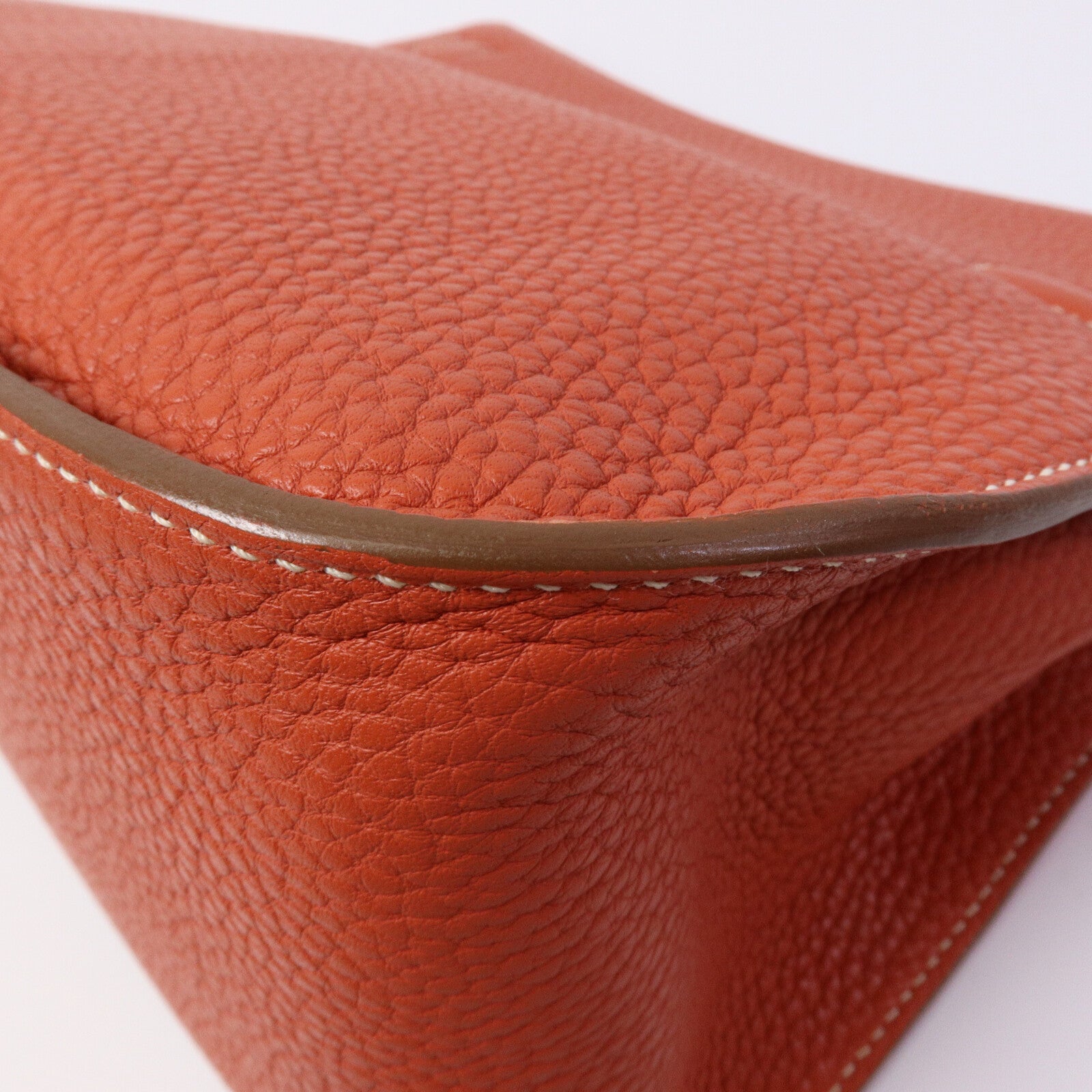 HERMES Clemence皮革Jypsiere 28肩背袋Sanguine/Rose Jaipur