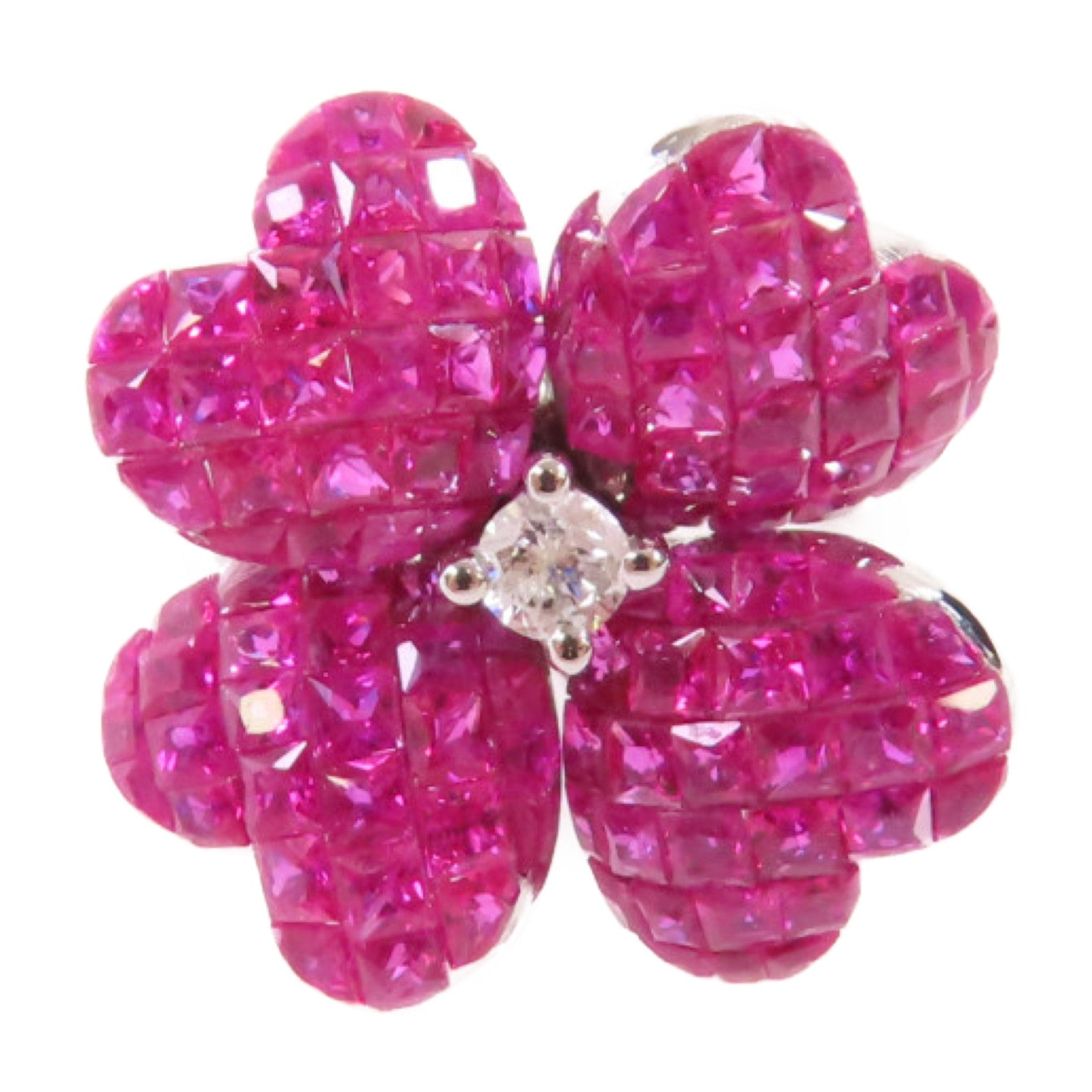 JEWELRY 18K白金/3.6ct紅寶石/0.1ct鑽石Ruby/Diamond Ring戒指US#6.5