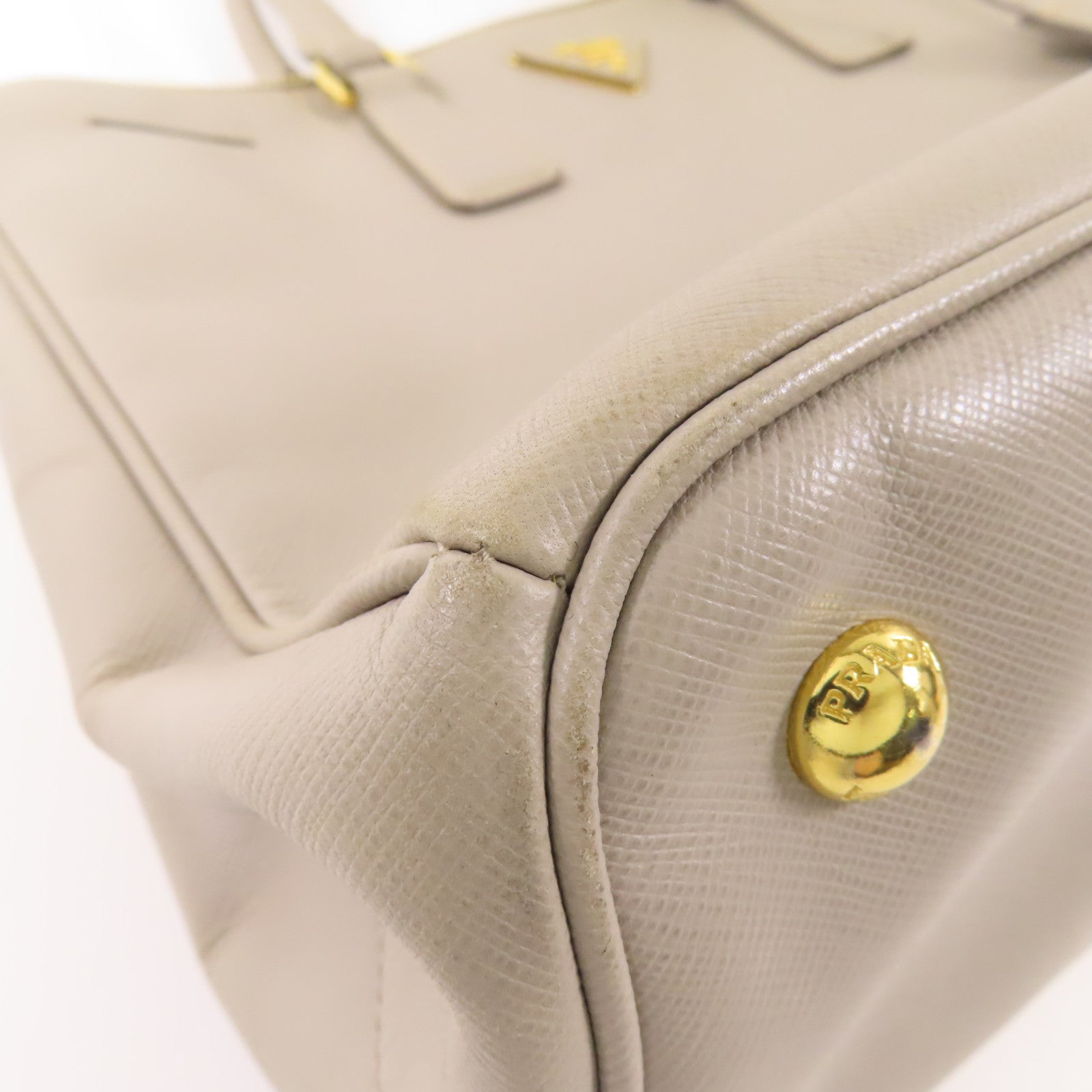 PRADA 牛皮皮革Hand Bag金扣手挽袋