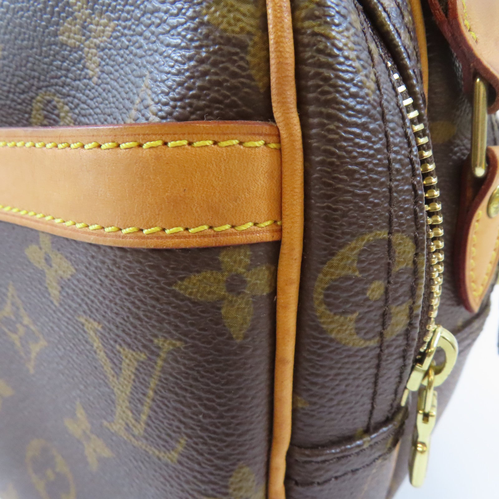 LOUIS VUITTON Monogram Reporter PM金扣肩背袋啡色