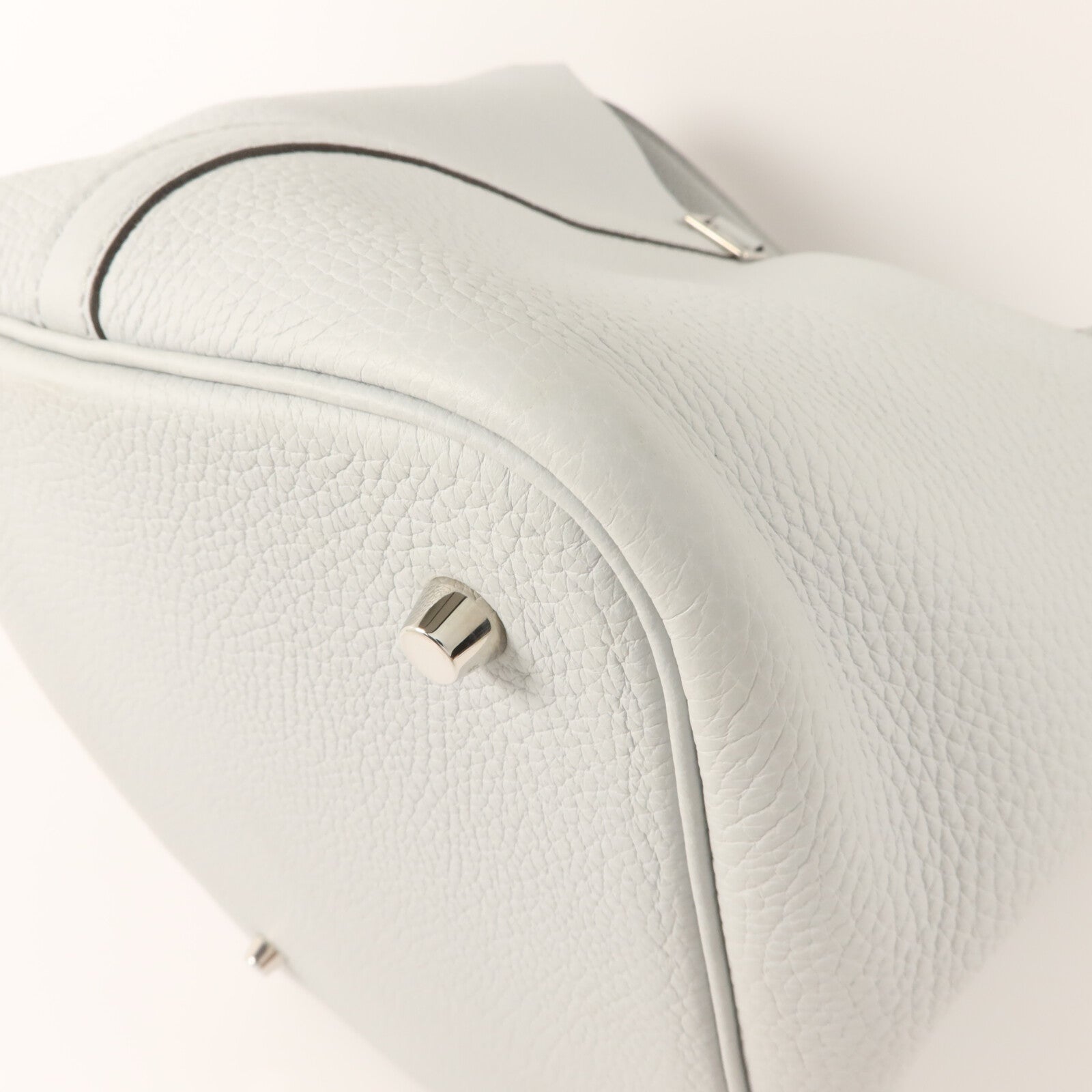 HERMES Clemence皮革Picotin MM手挽袋Gris Perle