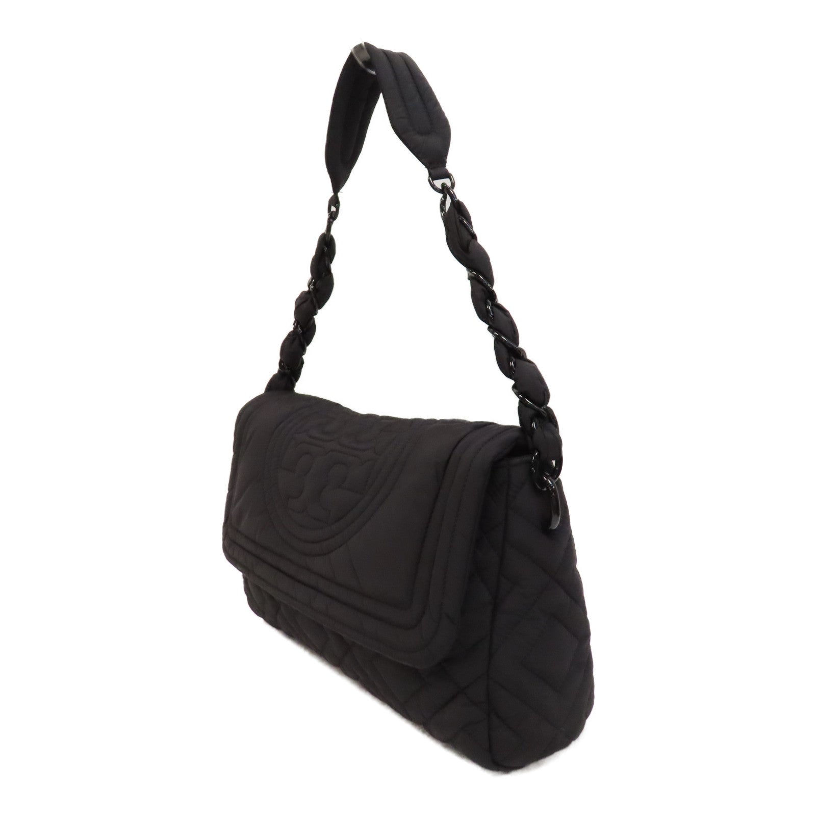 Tory Burch 尼龍Chain Shoulder Bag鏈帶肩背袋黑色