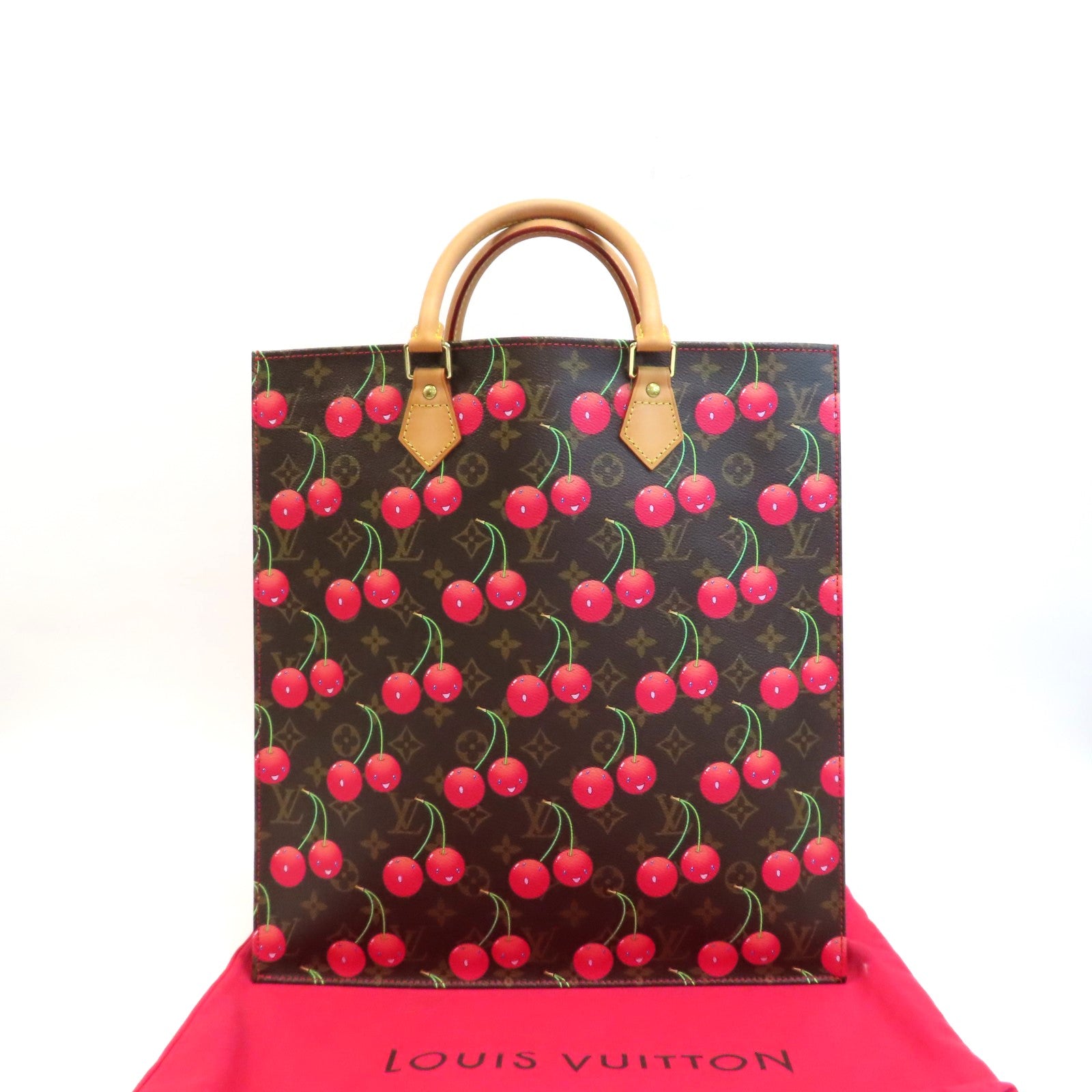 LOUIS VUITTON Monogram Cherry Sac Plat金扣手挽袋啡色