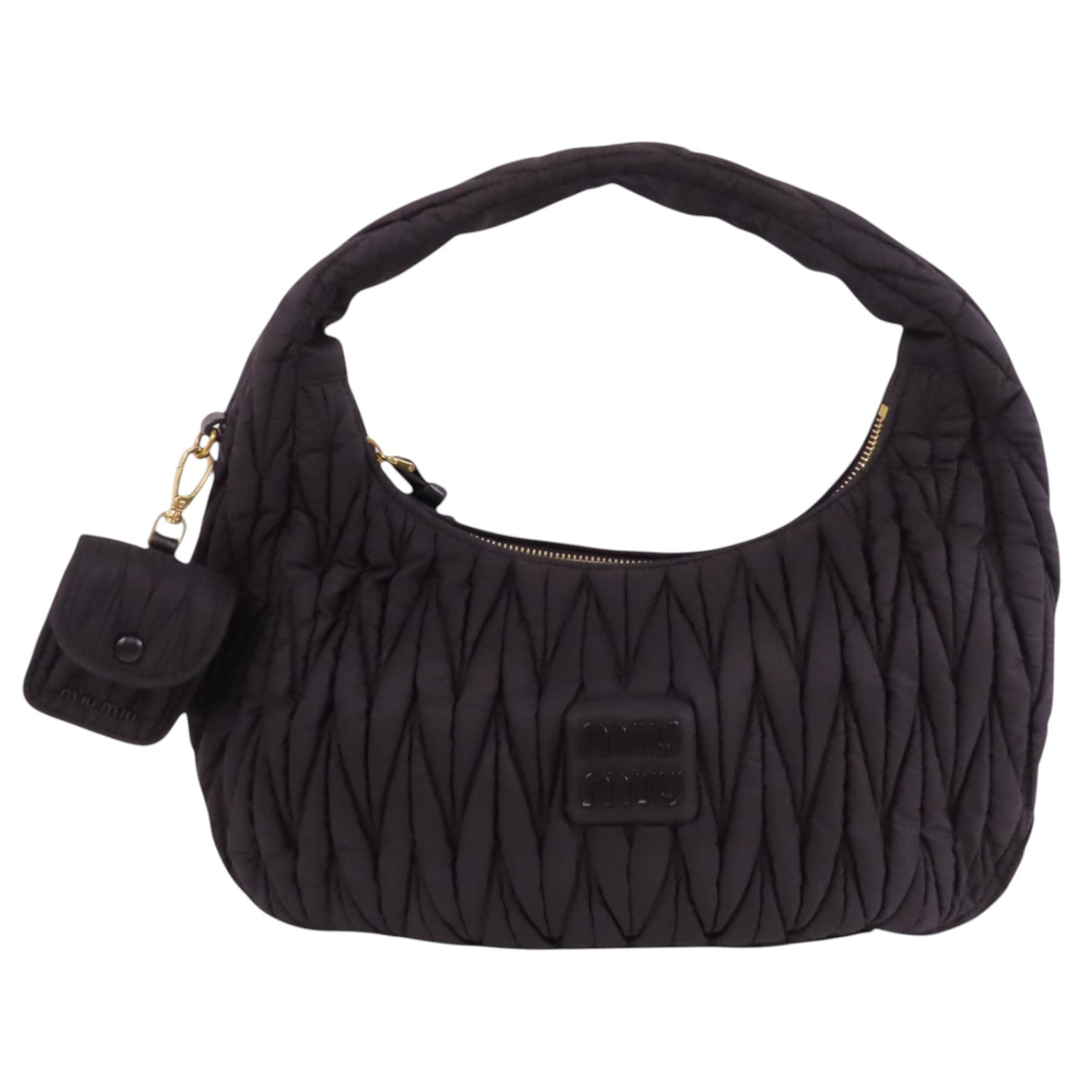 Miu Miu 尼龍Wander Matelasse金扣肩背袋