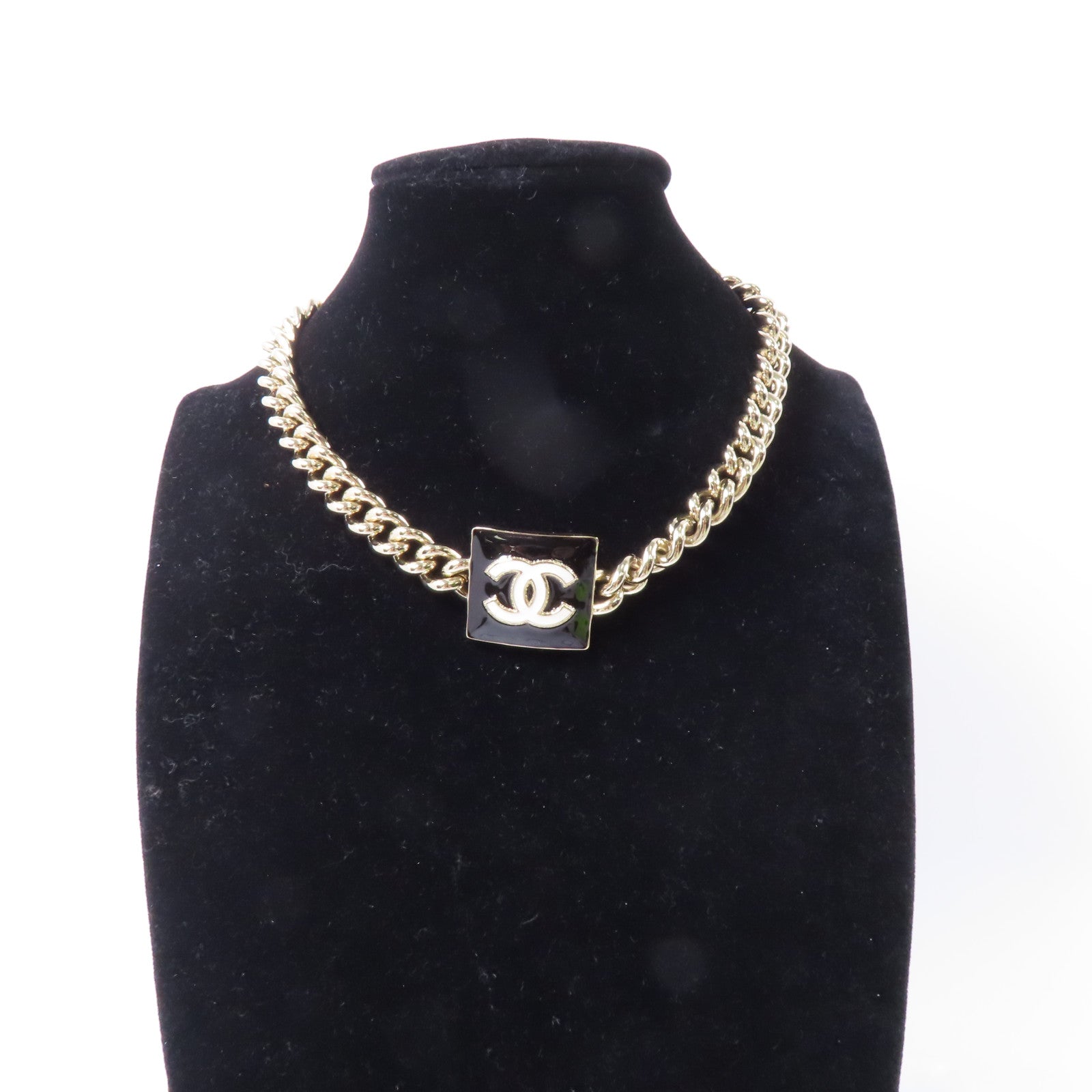 CHANEL 金屬Necklace項鍊黑色/金色