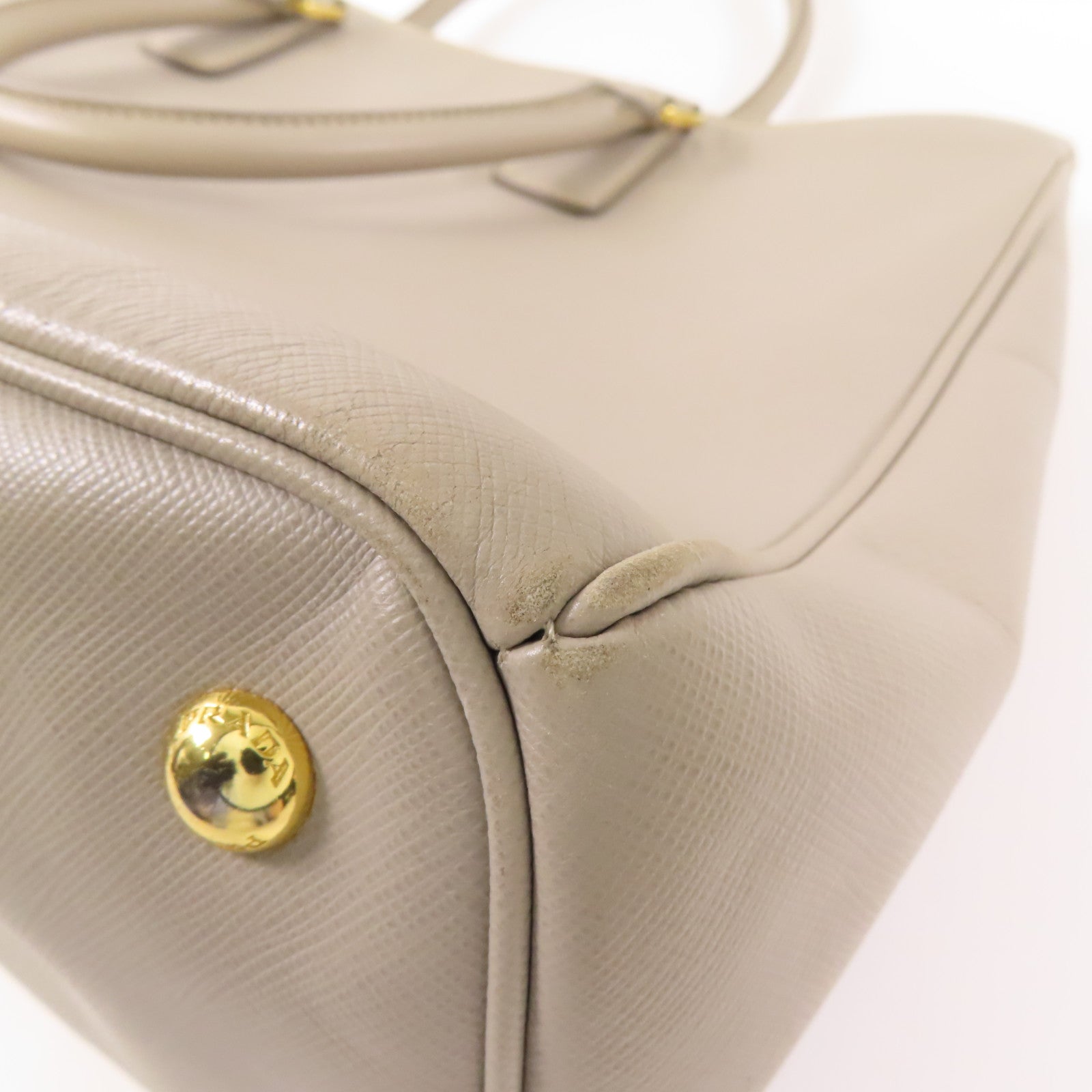 PRADA 牛皮皮革Hand Bag金扣手挽袋