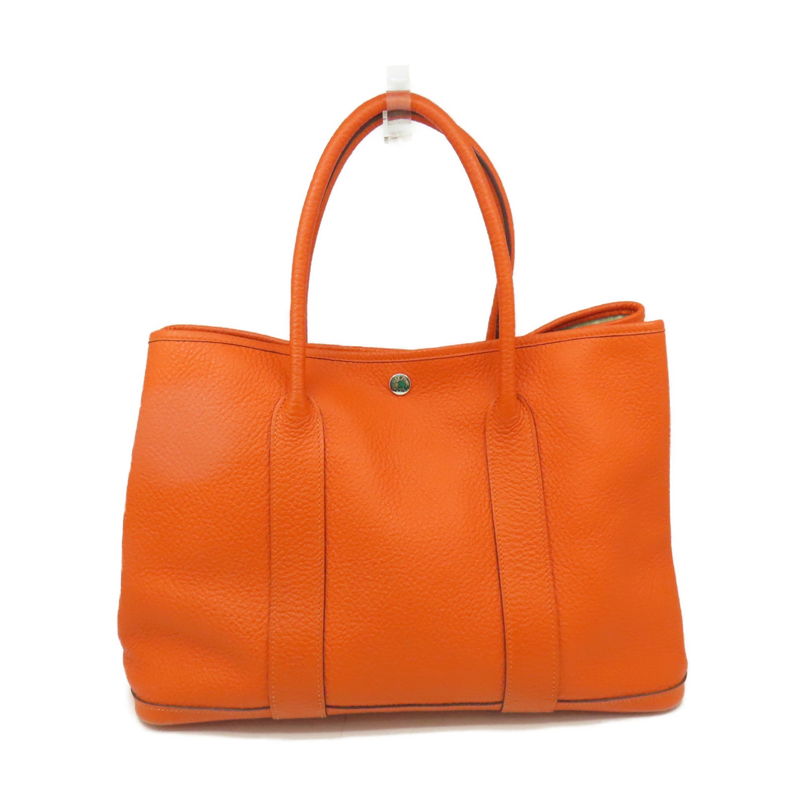 HERMES 【激減優惠】Negonda皮革Garden Party PM Tote Bag銀扣手挽袋Orange橙色