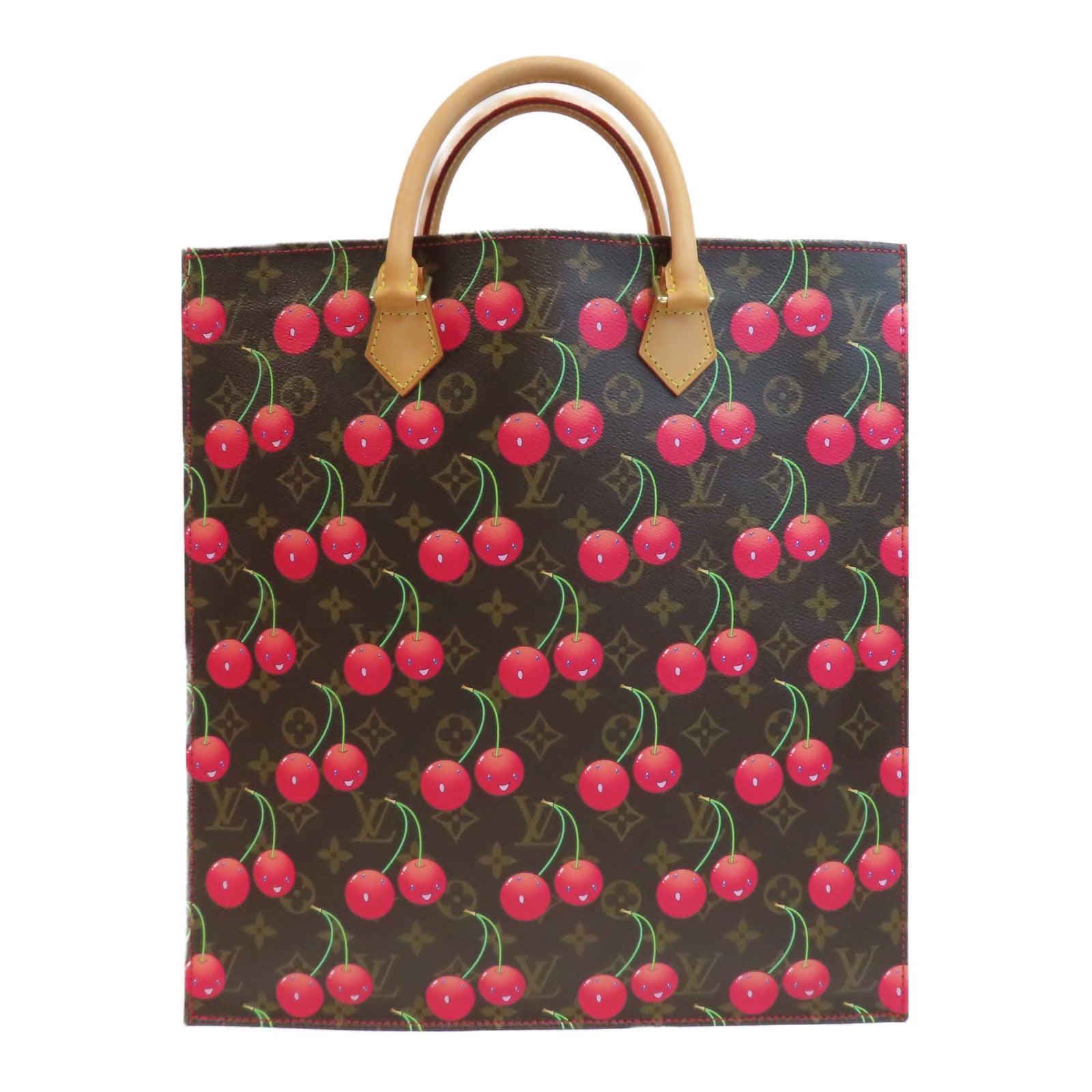 LOUIS VUITTON Monogram Cherry Sac Plat金扣手挽袋啡色