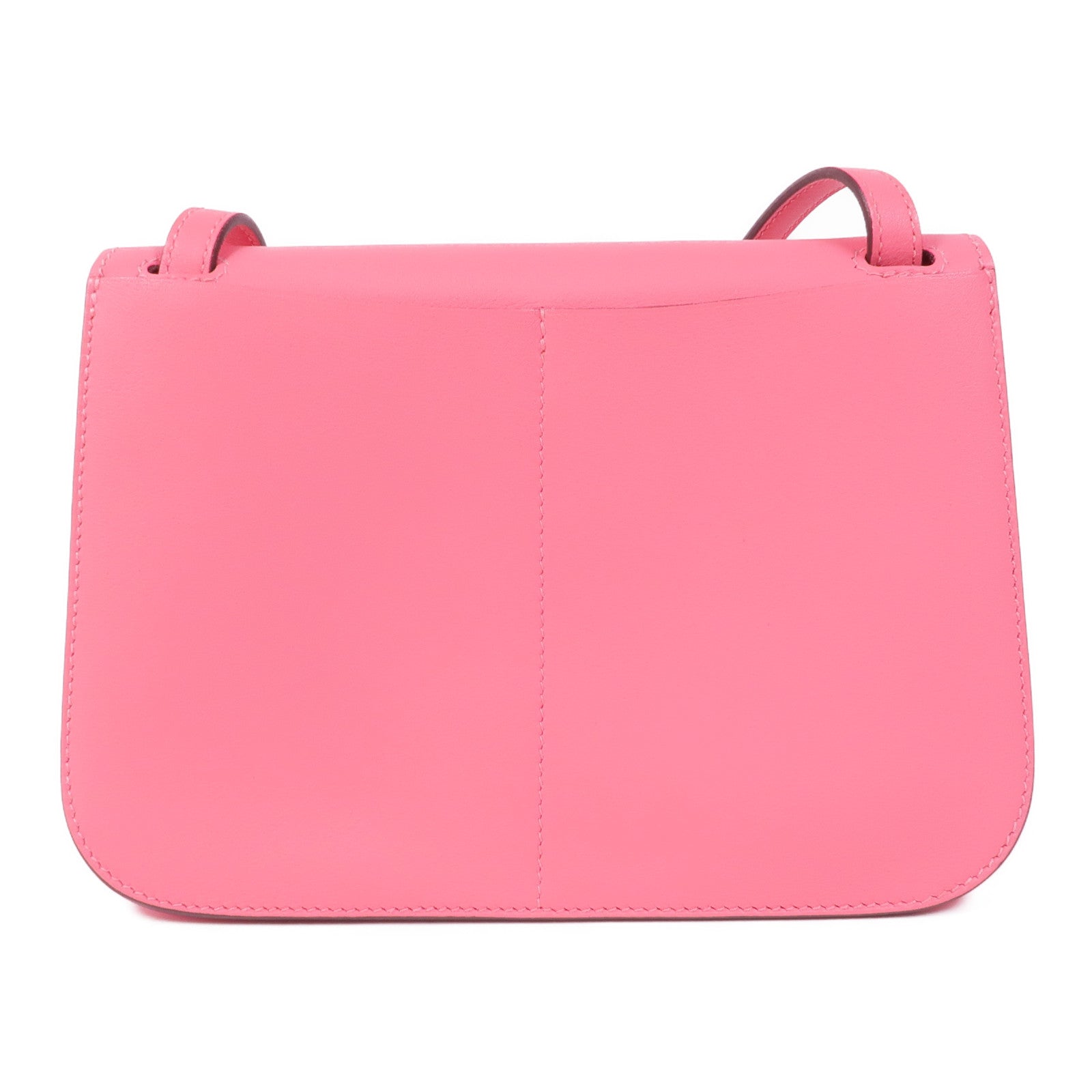 HERMES Swift皮革Mini Halzan金扣手挽肩背兩用袋Rose Azalee