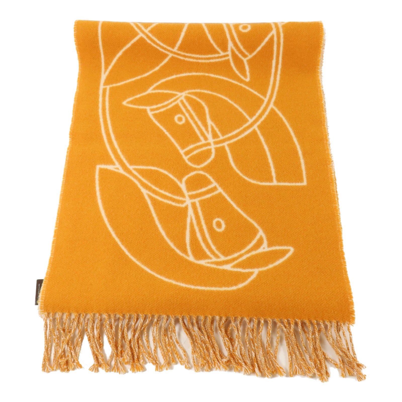 HERMES 羊絨Scarf圍巾Orange/Beige