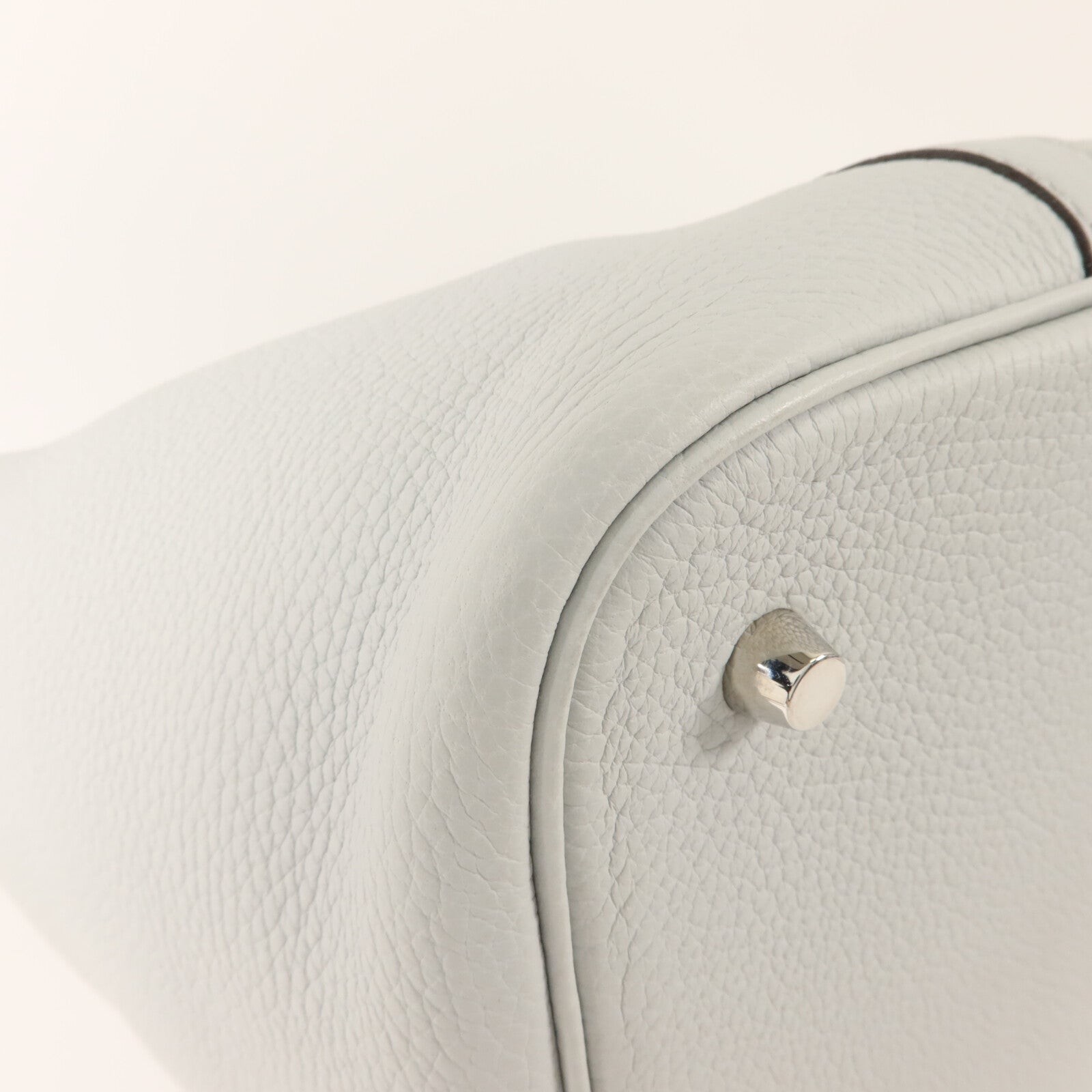 HERMES Clemence皮革Picotin MM手挽袋Gris Perle
