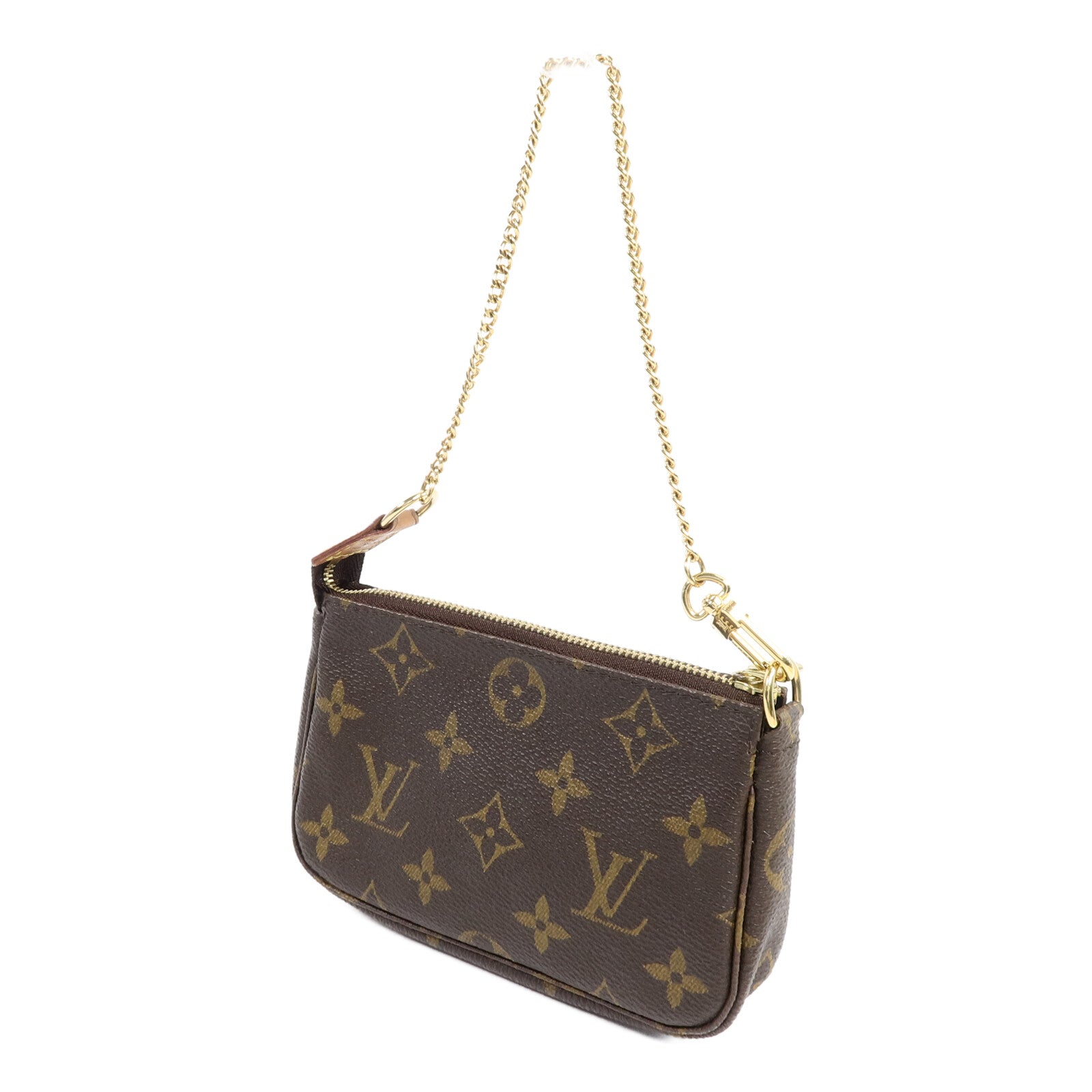 LOUIS VUITTON Monogram Mini Pochette Accessoires金扣手挽袋