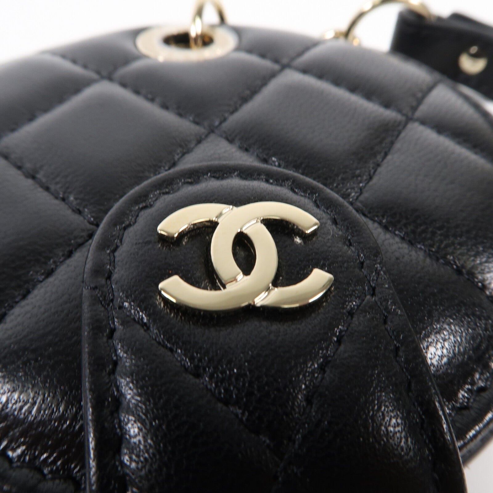 CHANEL 【激減優惠】羊皮皮革Luggage Tag金扣行李牌