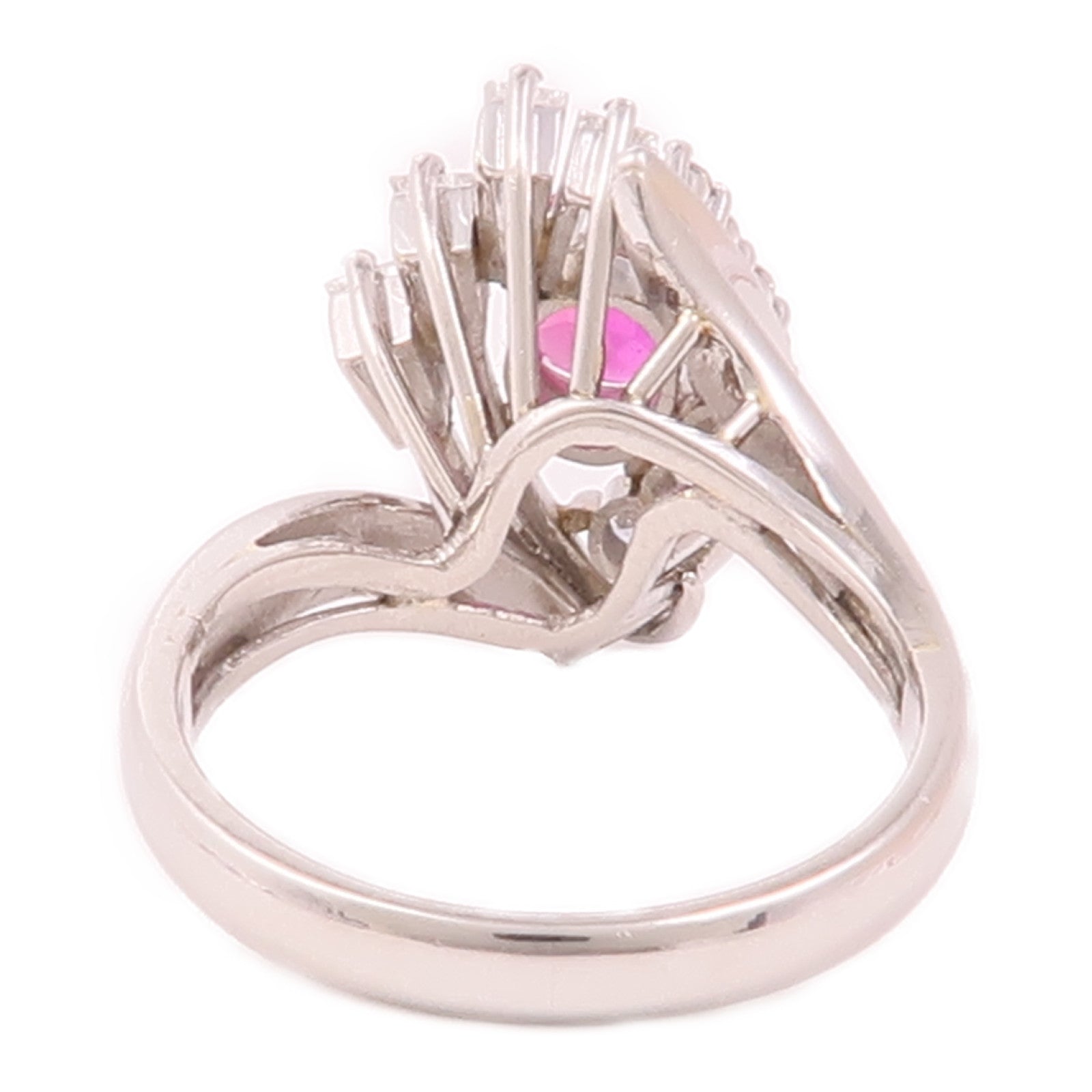 JEWELRY 【激減優惠】PT900鉑金Pink Sapphire Ring粉紅藍寶石/鑽石戒指