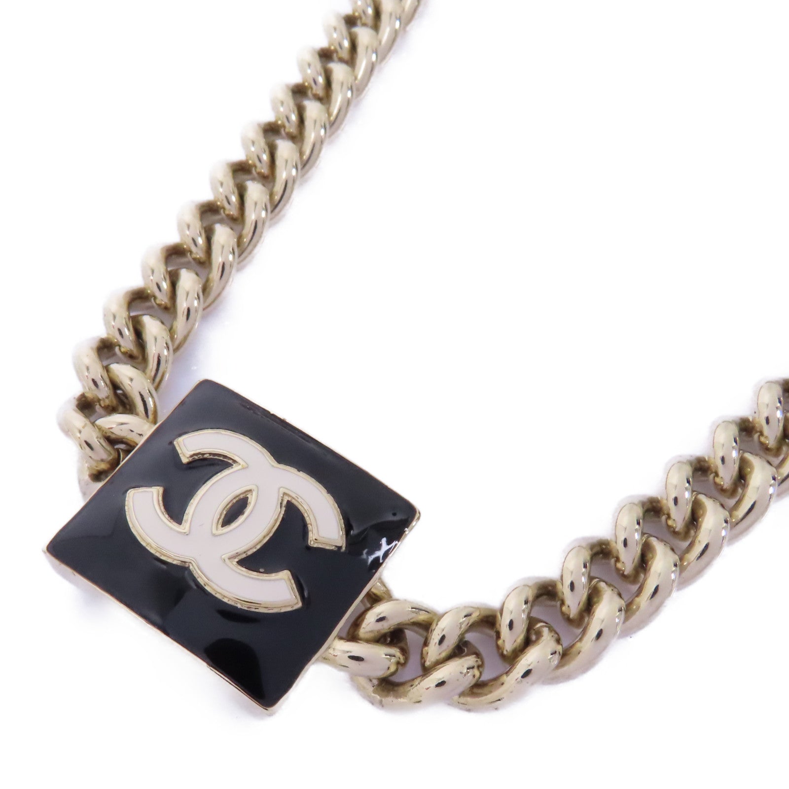 CHANEL 金屬Necklace項鍊黑色/金色