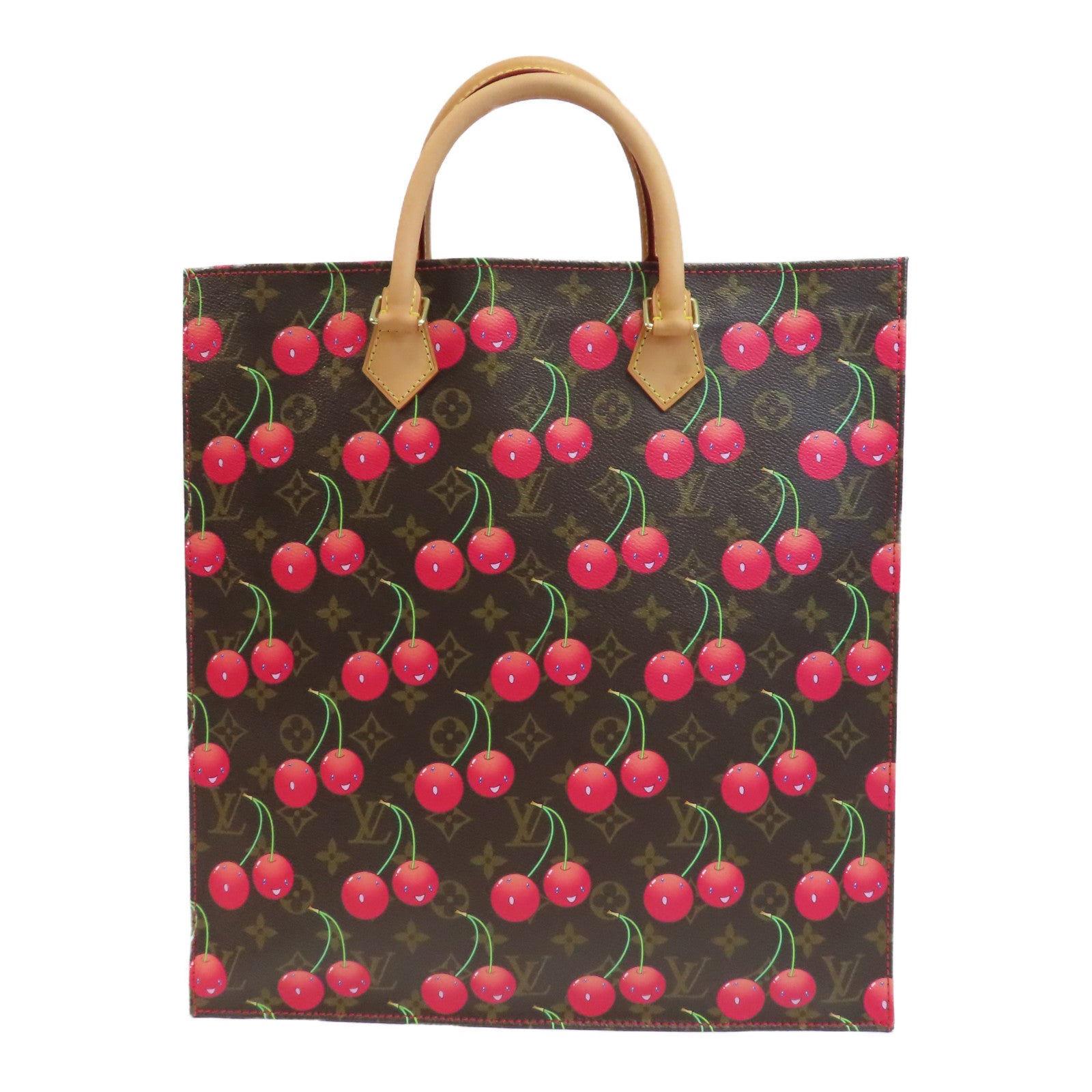 LOUIS VUITTON Monogram Cherry Sac Plat金扣手挽袋啡色