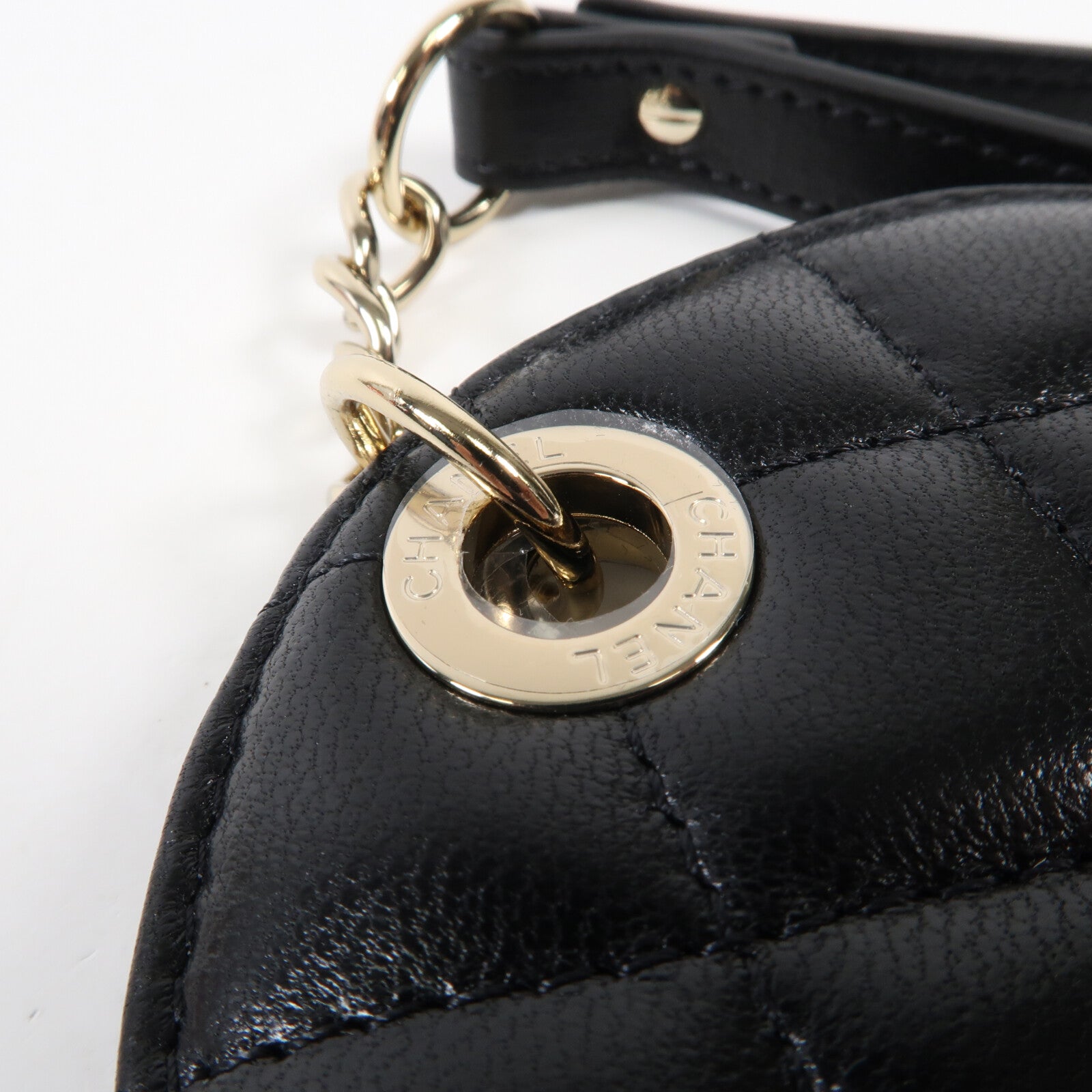 CHANEL 羊皮皮革Luggage Tag金扣行李牌