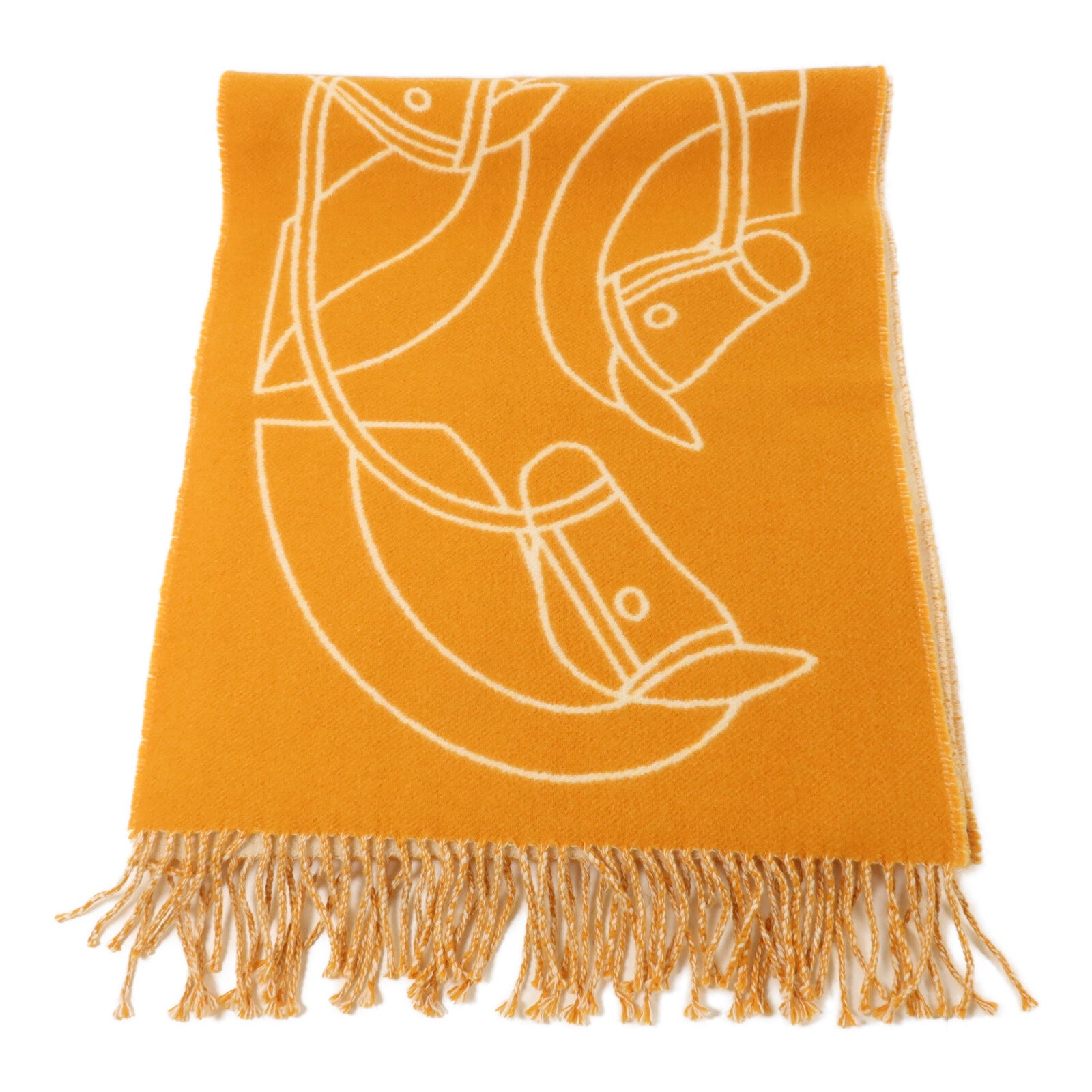HERMES 羊絨Scarf圍巾Orange/Beige