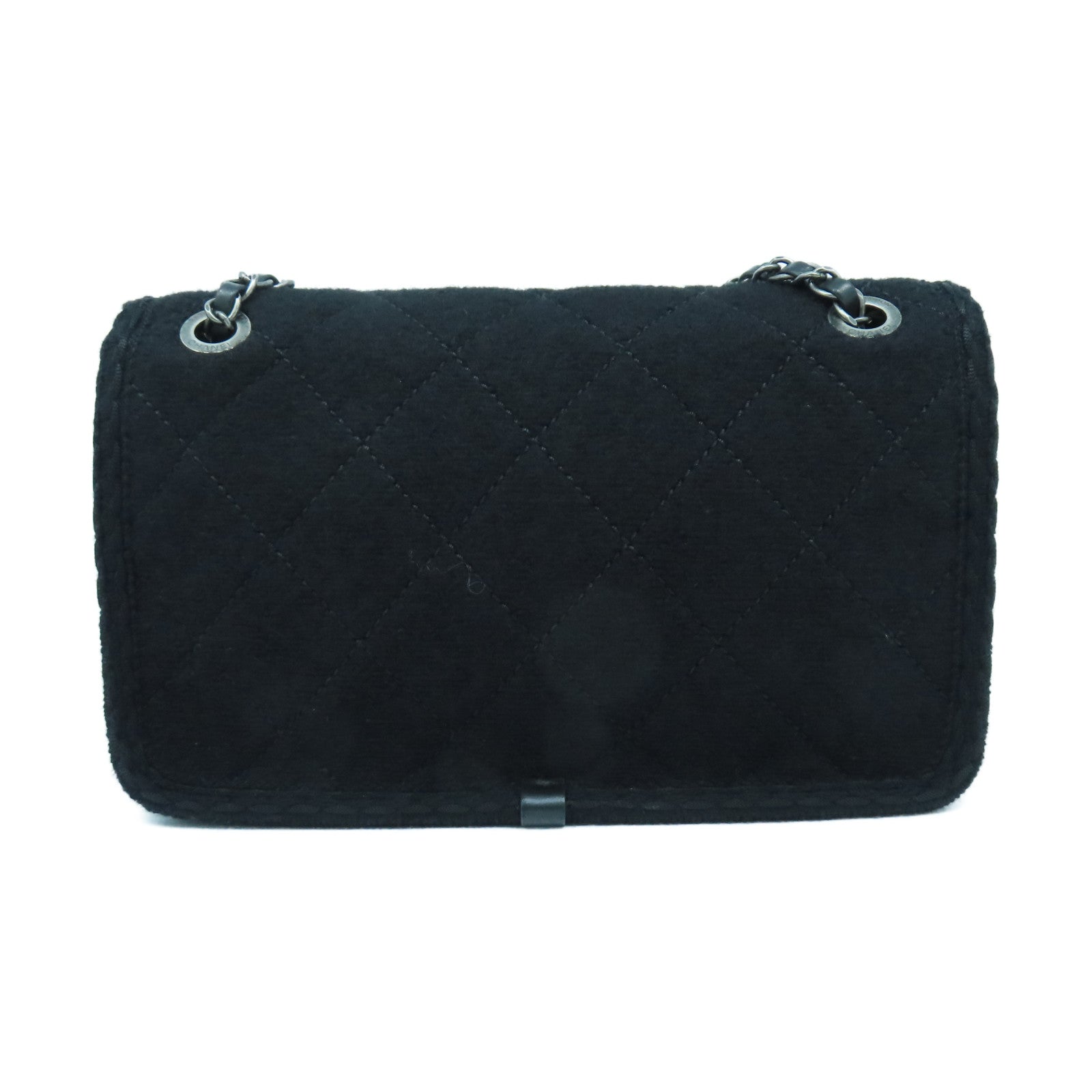 CHANEL 【激減優惠】菱格羊絨Chain Shoulder銀扣鏈帶肩背袋黑色