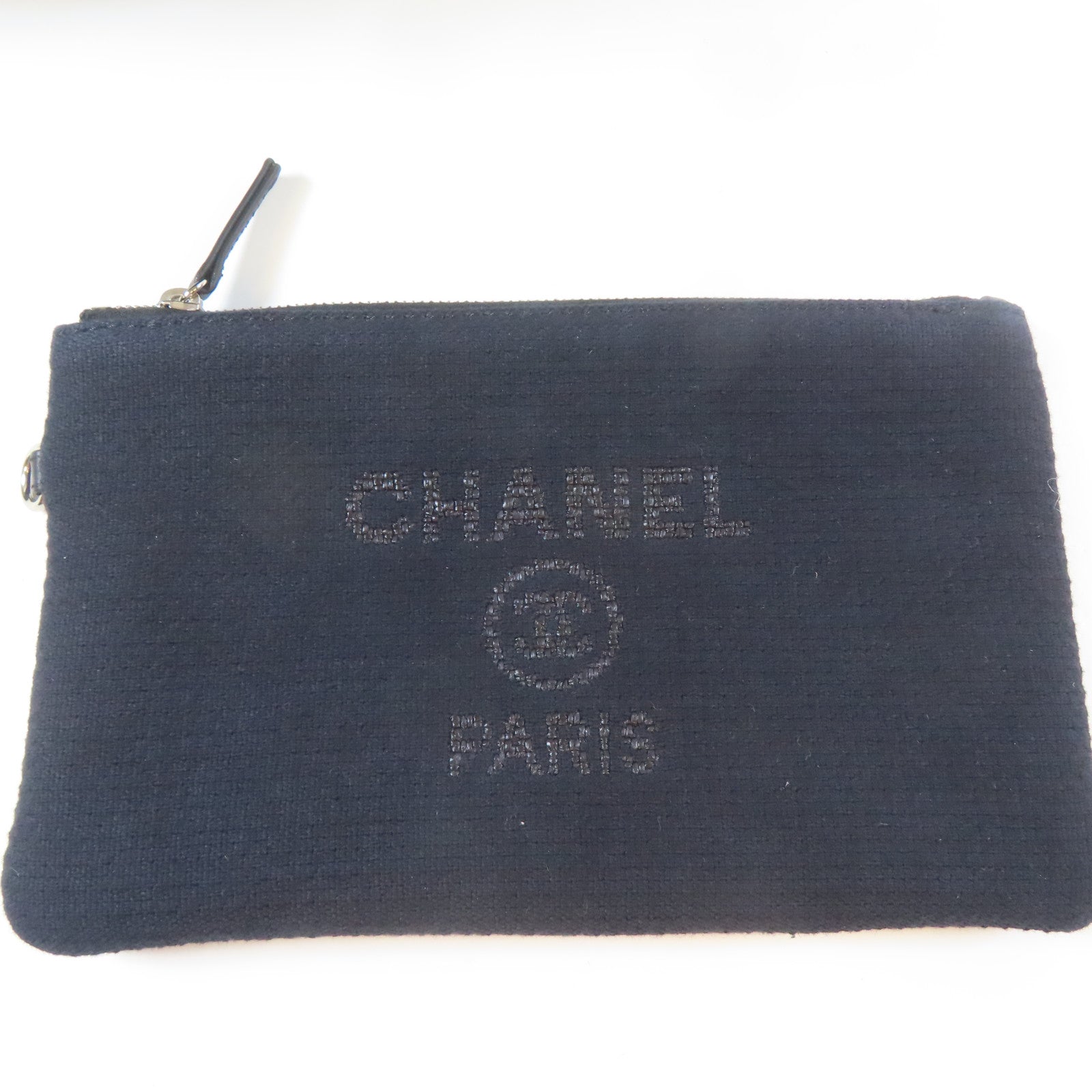 CHANEL 帆布Deauville Tote Medium 2 Way Chain Shoulder銀扣鏈帶手挽肩背兩用袋黑色